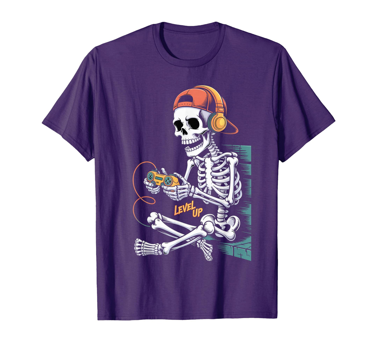 Funny Halloween Skeleton Gamer Video Gaming Boys Men Kids T-Shirt