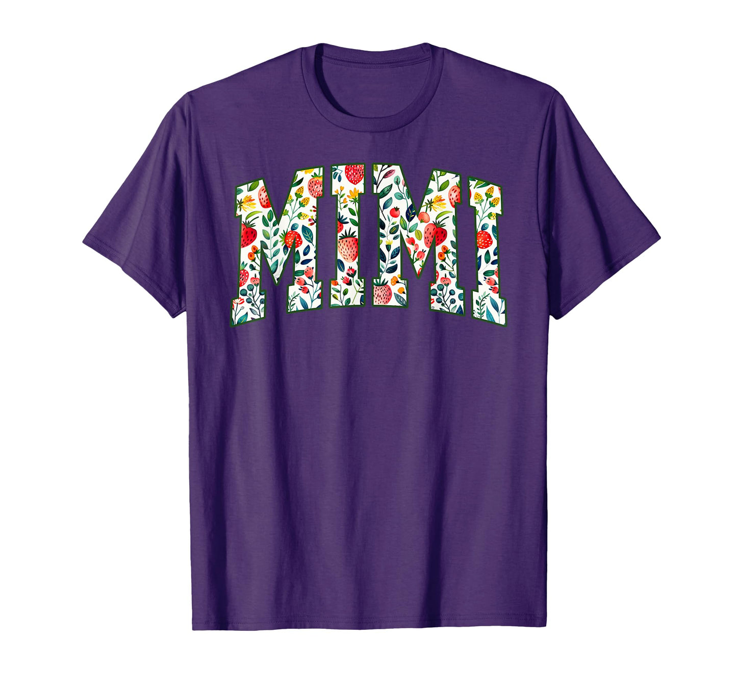 Floral Strawberry Mimi Christmas Grandma To Be Mothers Day T-Shirt