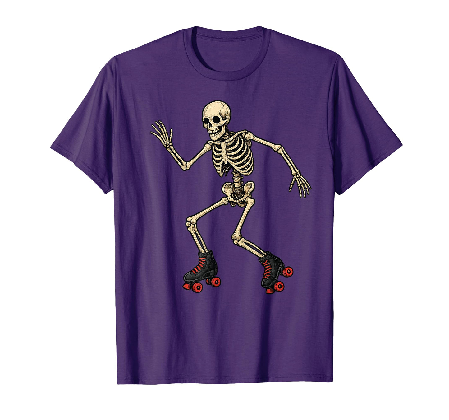 Roller Skate Skeleton Roller Skating Halloween T-Shirt