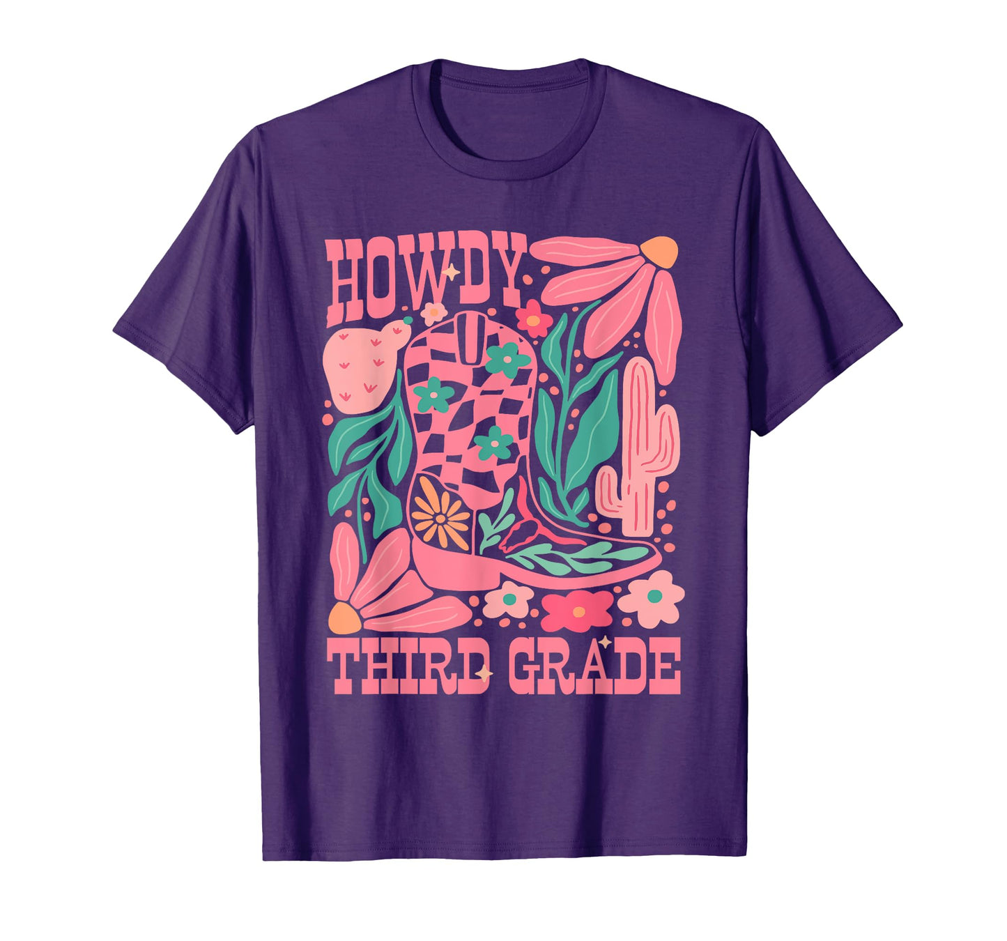 Western Howdy Third Grade Back To School 3rd Grade Teacher T-Shirt