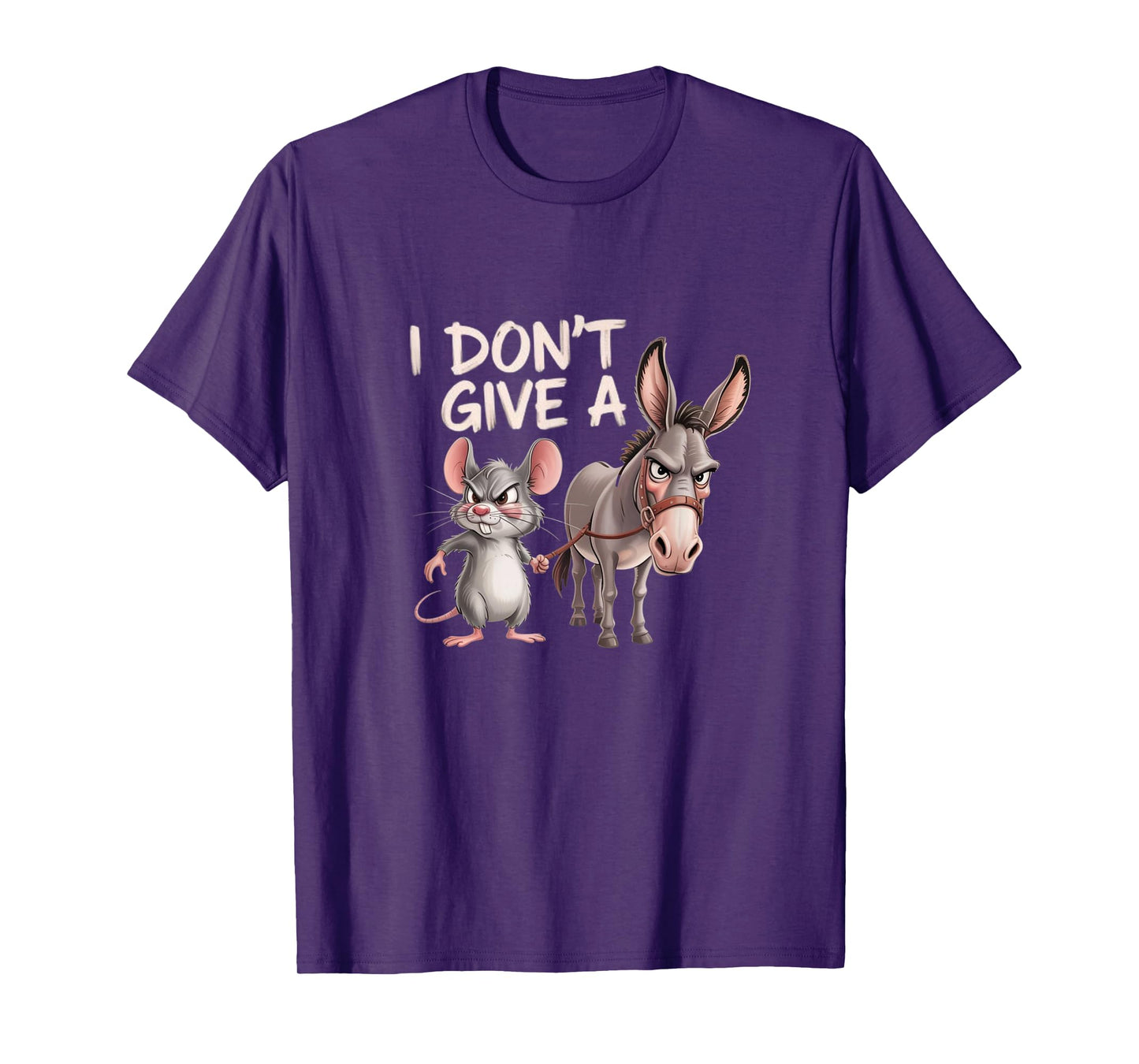 I Don’t Give a Rat’s & Donkey – Funny Cartoon Humor T-Shirt
