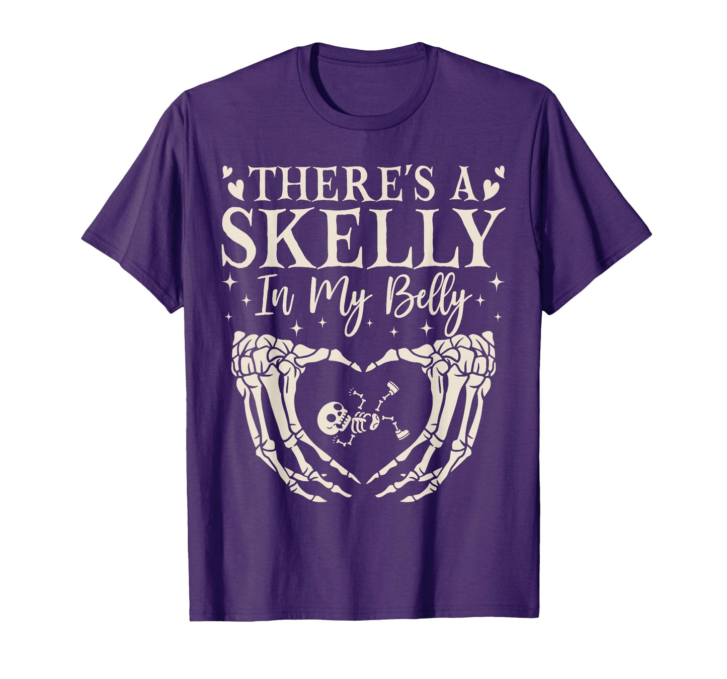 There's A Skelly in My Belly Halloween Pregnancy Spooky Moms T-Shirt