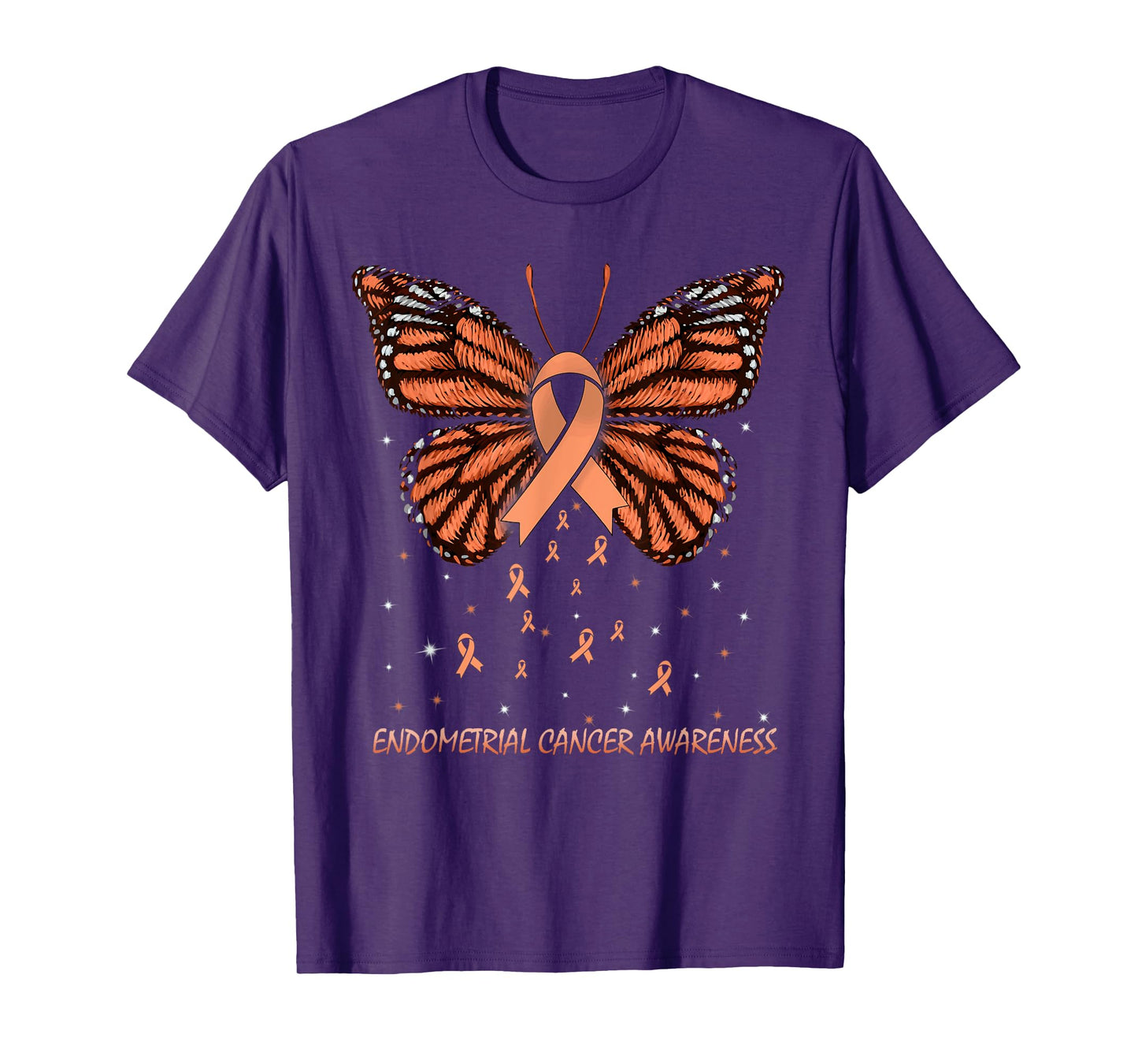 Endometrial Cancer Awareness Butterfly T-Shirt