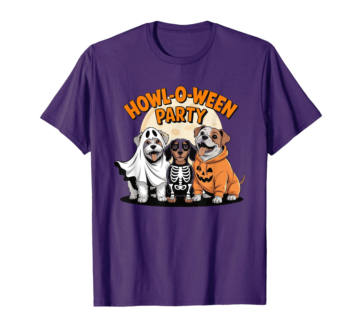Howl o ween Party Dog Costume Pack Funny Halloween Moon Pup T-Shirt