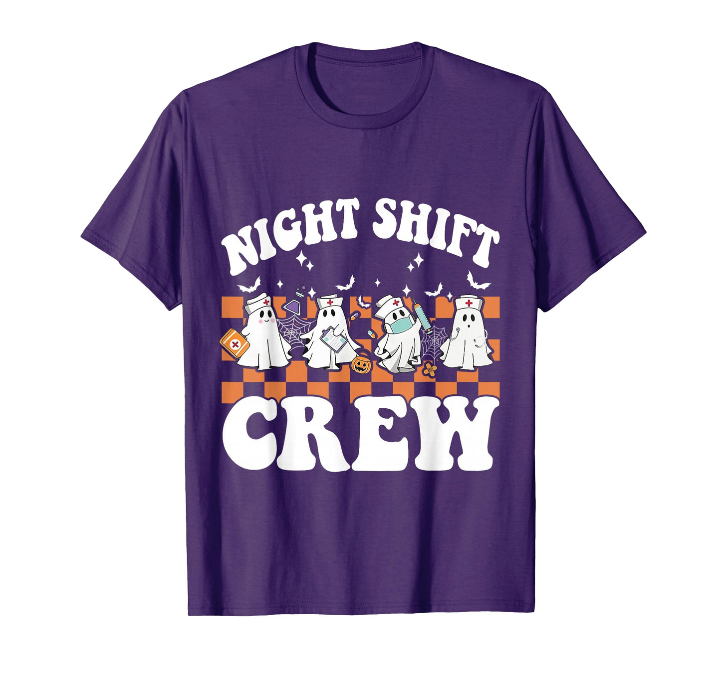 Night Shift Crew Ghost Nurse Hospital Halloween Party T-Shirt