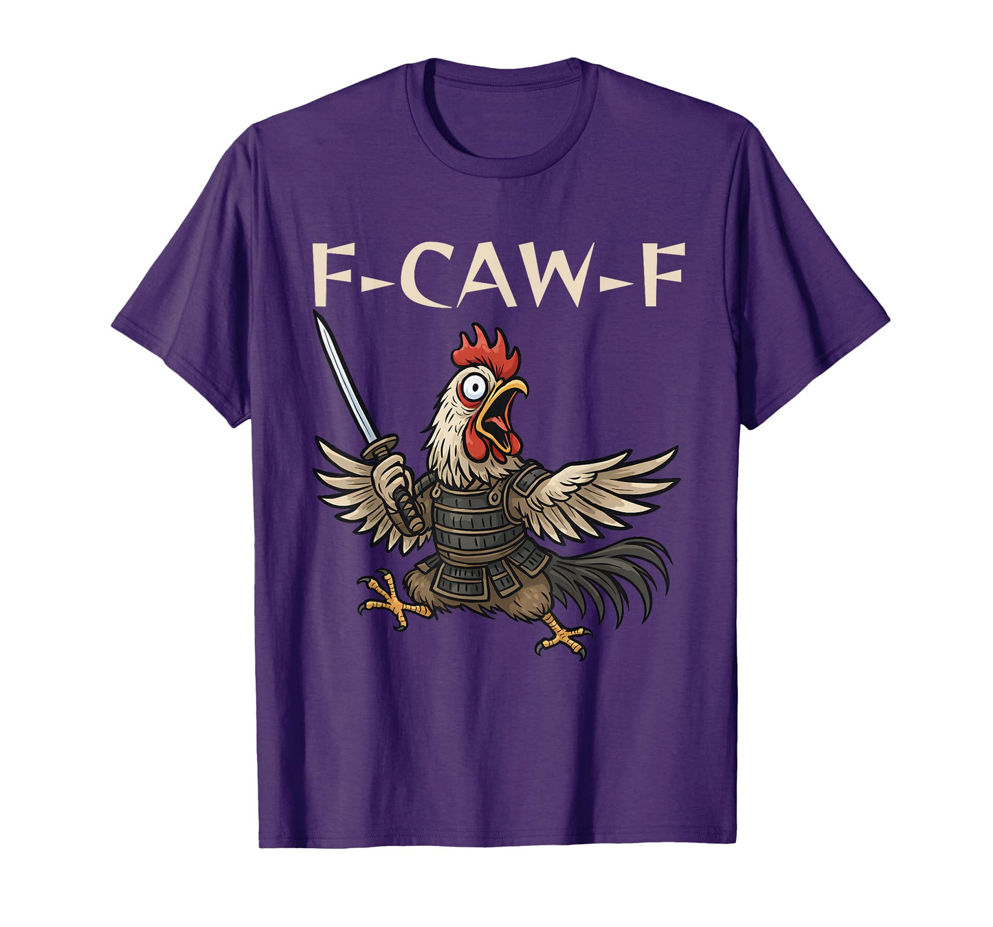 Funny F-Caw-F Japanese Samurai Rooster Graphic for Man Woman T-Shirt