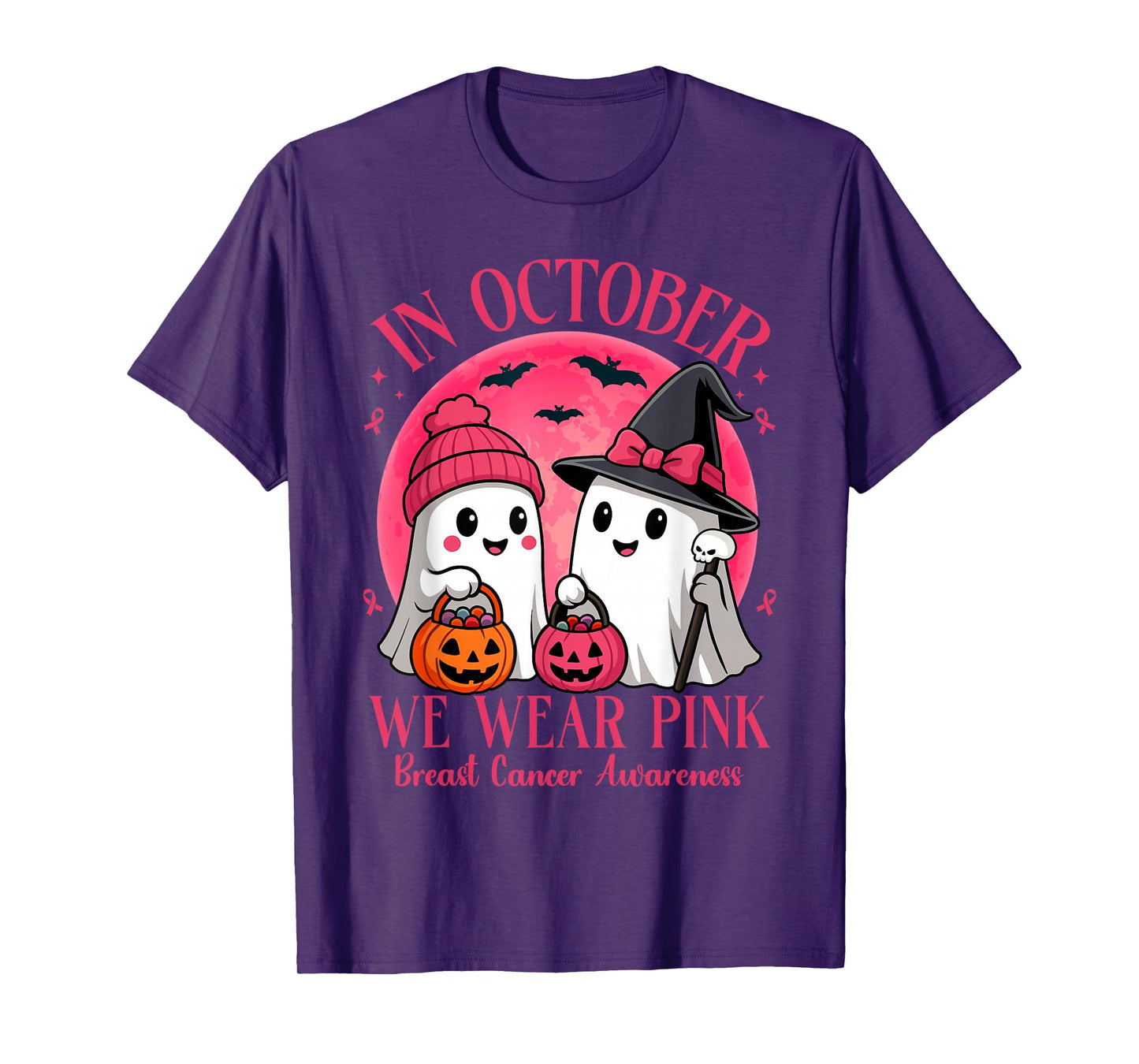 Breast Cancer Halloween for Women in October We Wear Pink T-Shirt