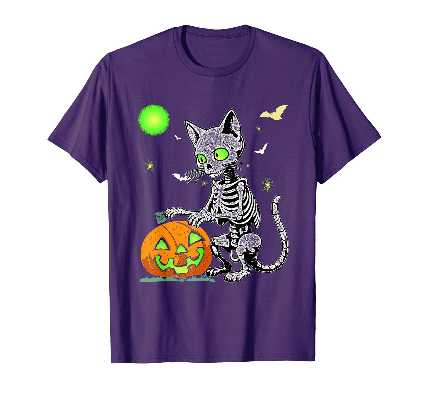 Funny cat Skeleton Waiting for Halloween Spooky Season, T-Shirt