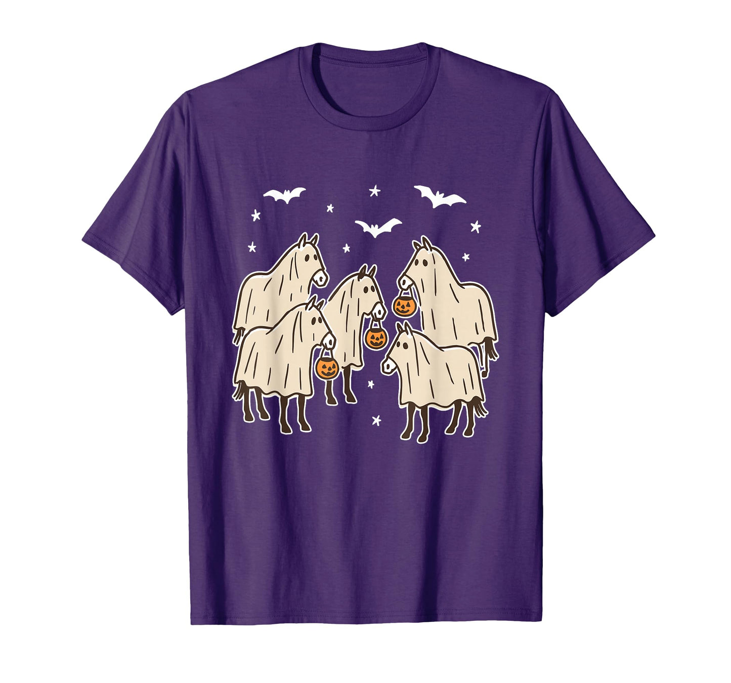 Funny Horse Ghost Halloween Horse Western Horse Lover Farm T-Shirt