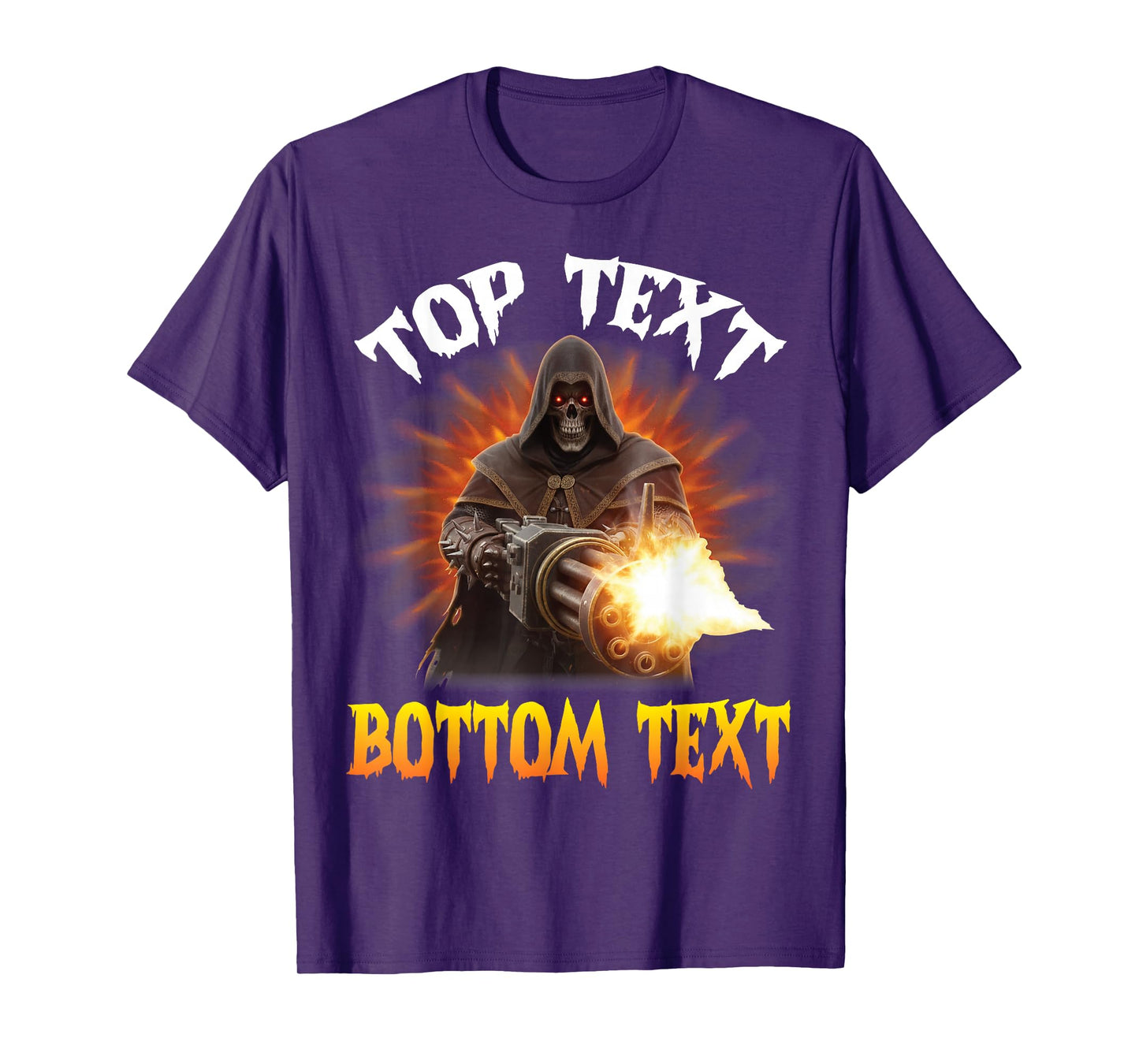 Skeleton Grim Reaper Meme Template with Top Text Bottom Text T-Shirt