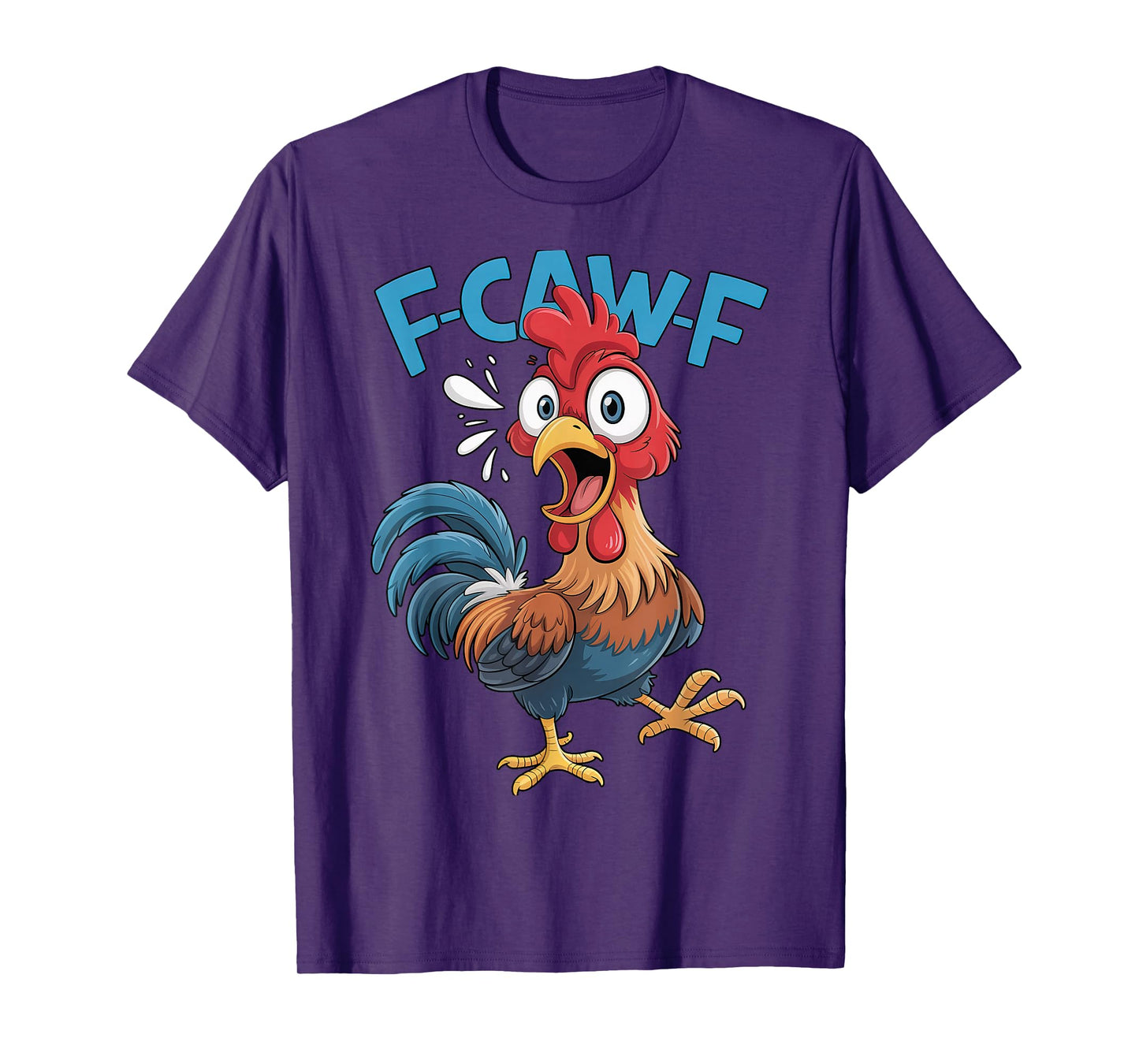Funny F-Awk-F Chicken F-Caw-F Rooster Pun Retro T-Shirt