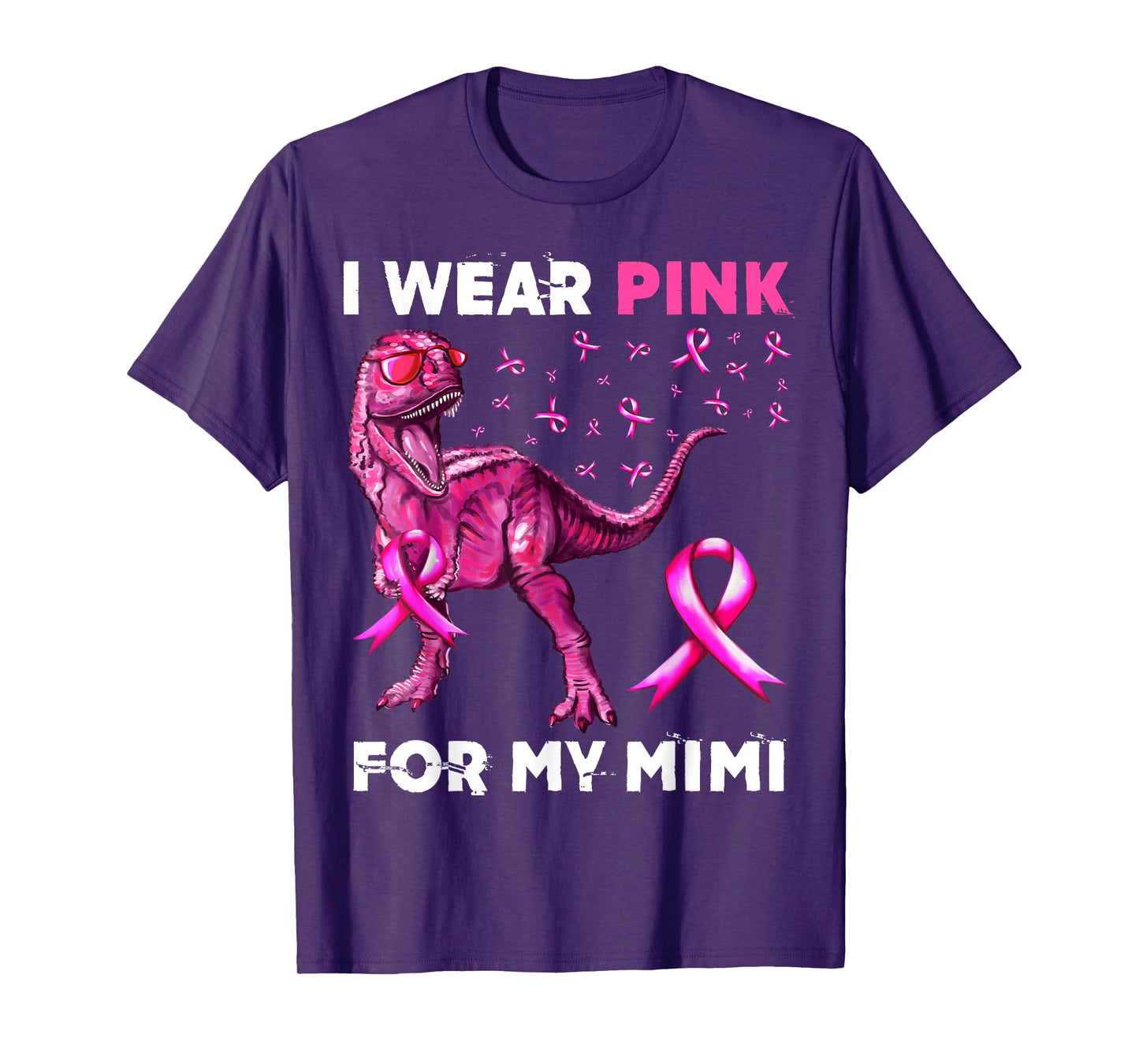 I Wear Pink For My Mimi Dinosaur Breast Cancer Awareness T-Shirt