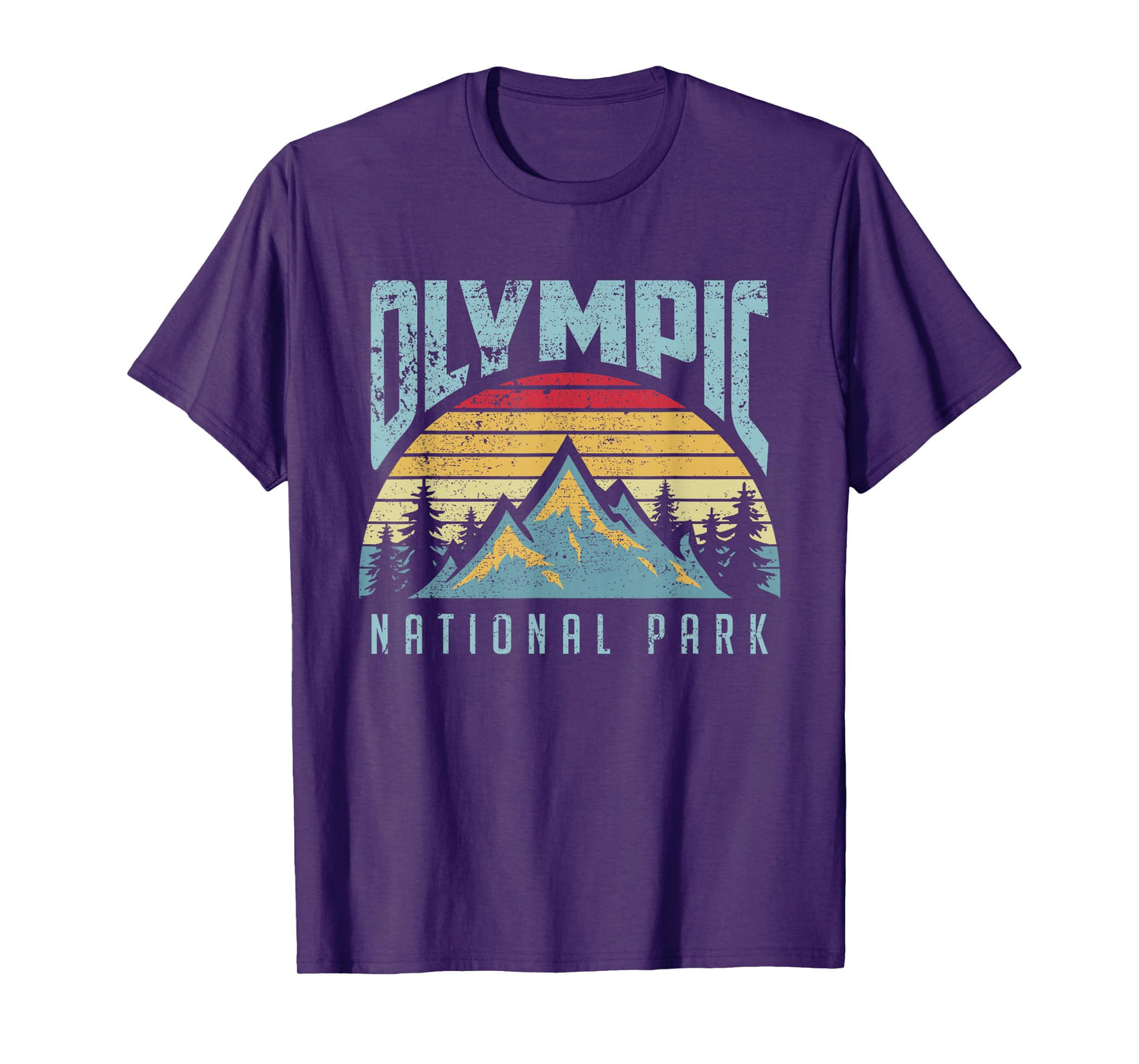 Olympic National Park Washington USA Mountains Retro T Shirt T-Shirt