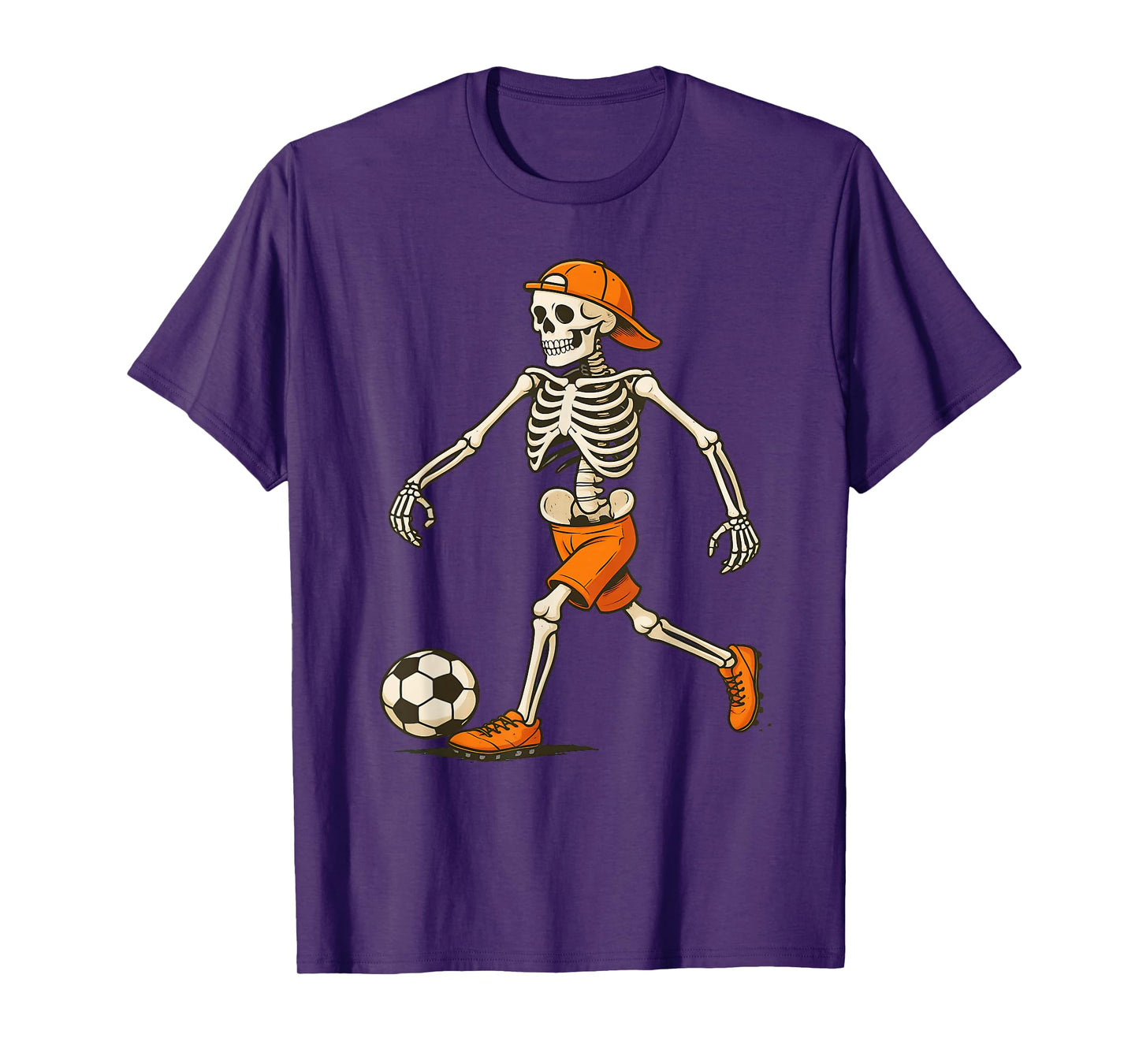 Skeleton Soccer Halloween Costume Funny Boys Men Kids T-Shirt