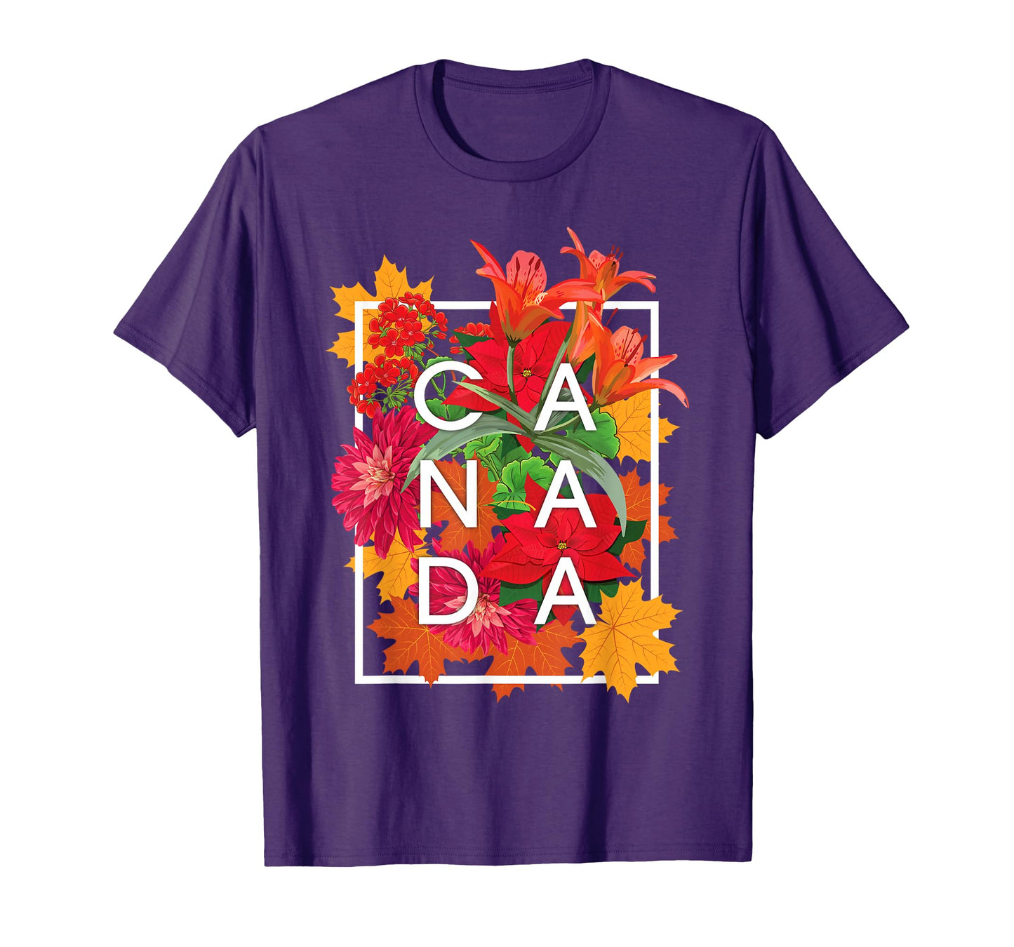 Flowers of Canada Word Art - Canadian Pride T-Shirt