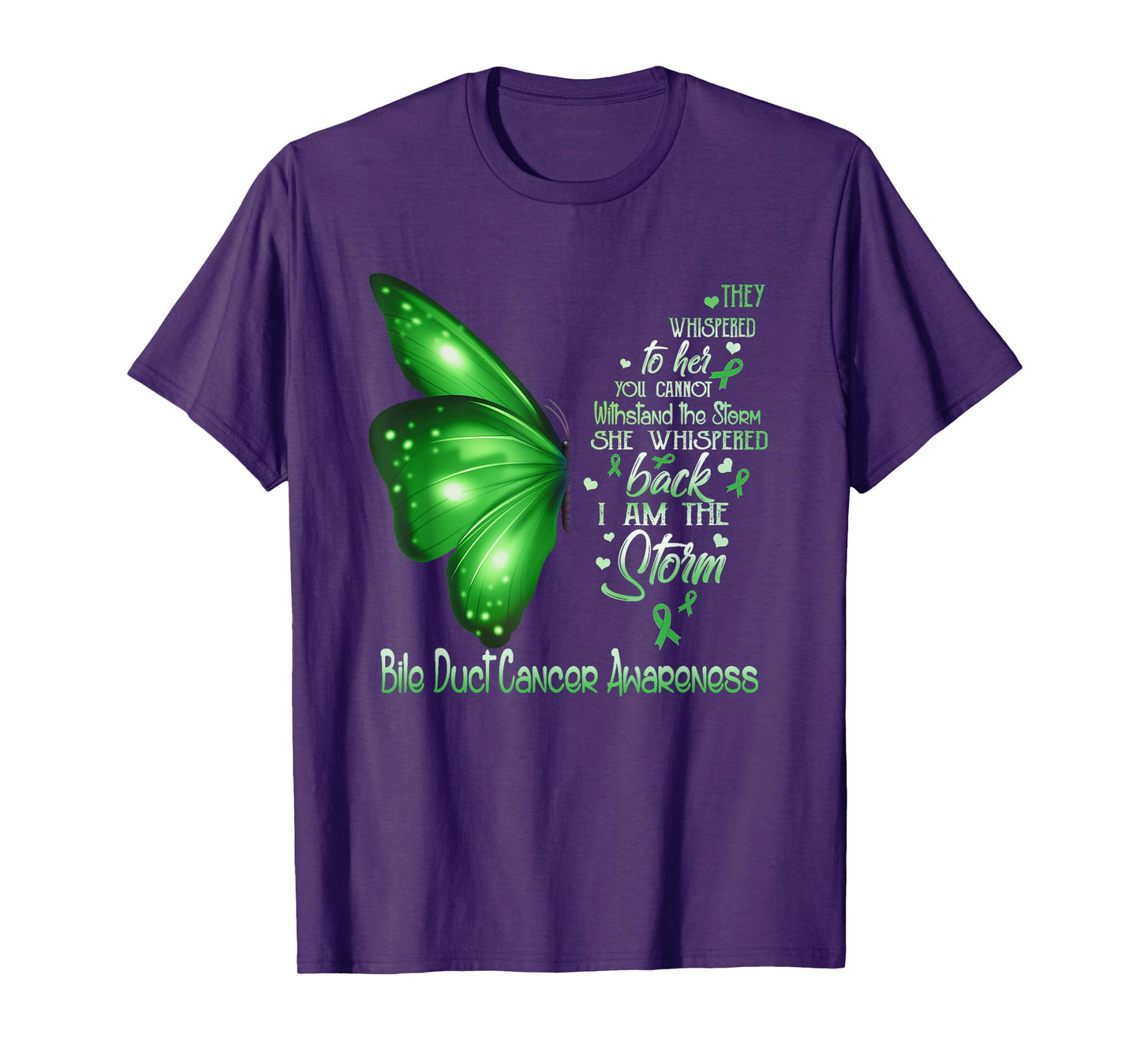 I am the storm Bile Duct Cancer Awareness Butterfly T-Shirt