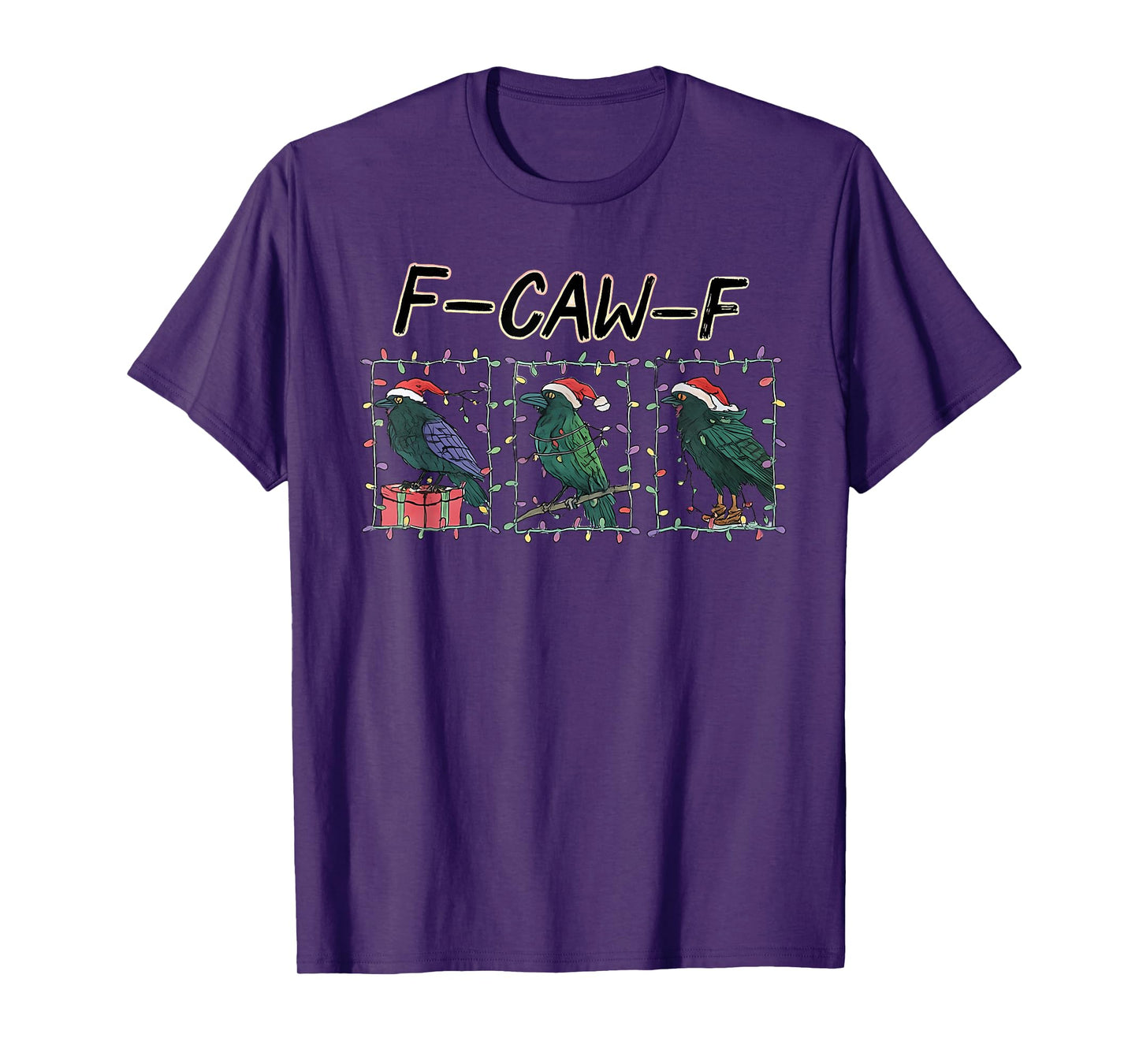 F-CAW-F Crow Christmas, Christmas Funny Raven Holiday T-Shirt