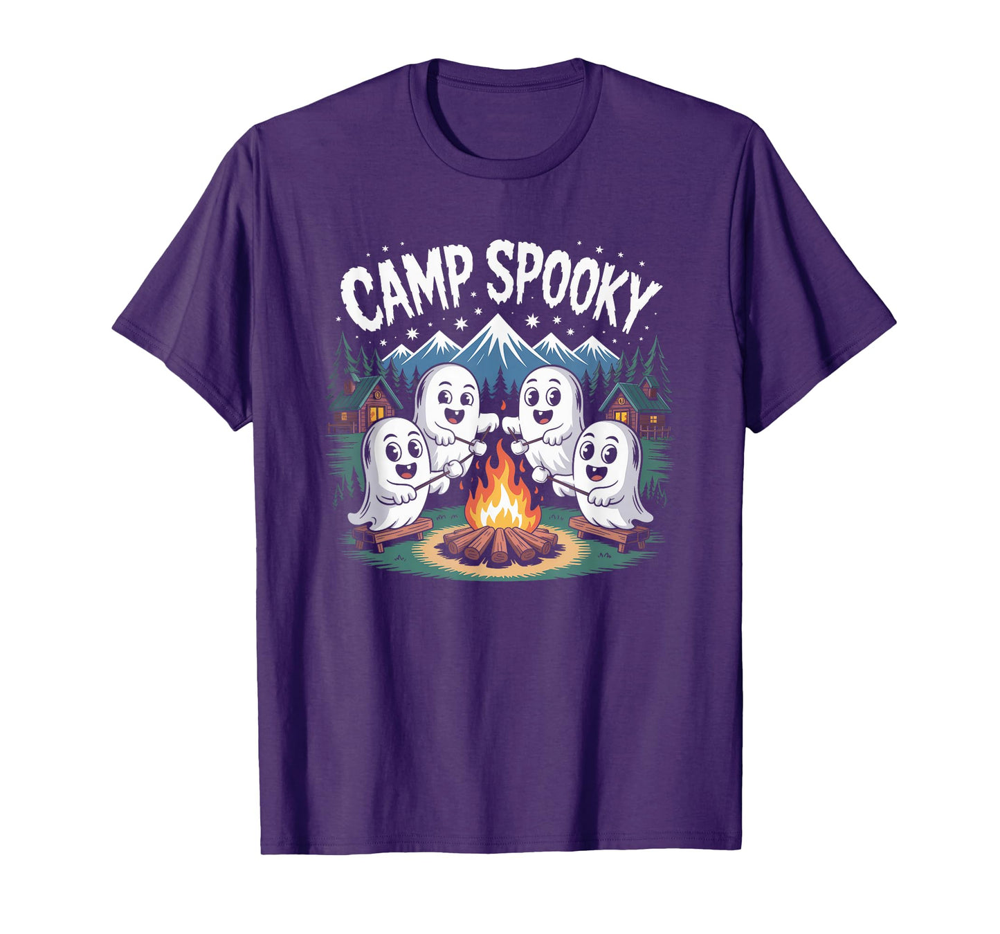 Camp Spooky Summerween Summer Halloween Cute Ghost T-Shirt