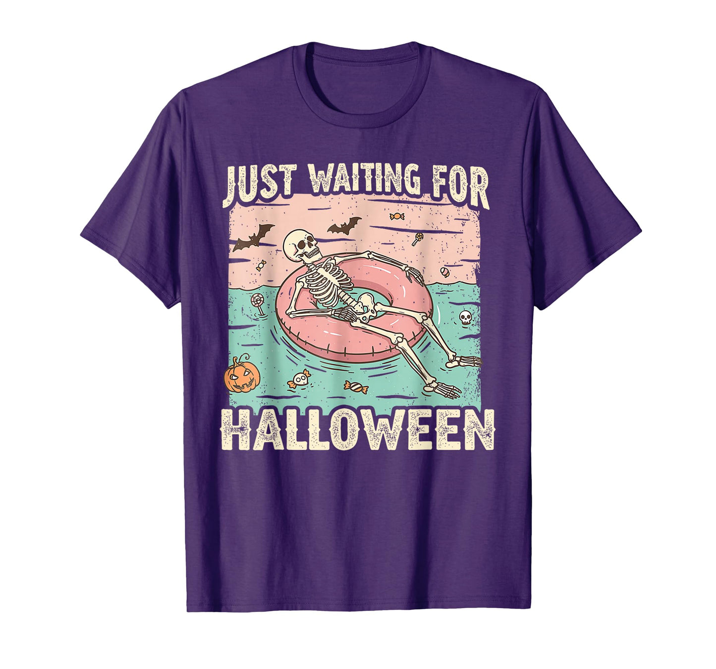 Spooky Summer Skeleton Just Waiting for Halloween T-Shirt