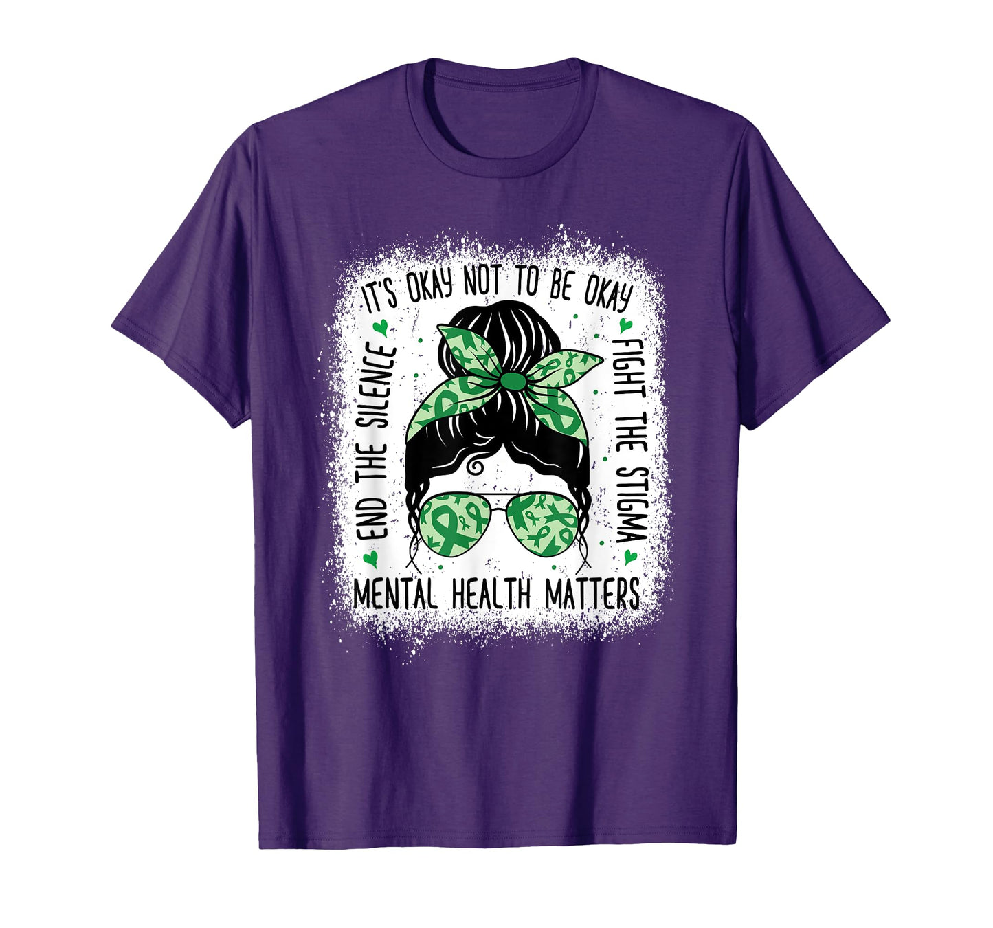 Mental Health Matters Messy Bun Mental Health Awareness T-Shirt