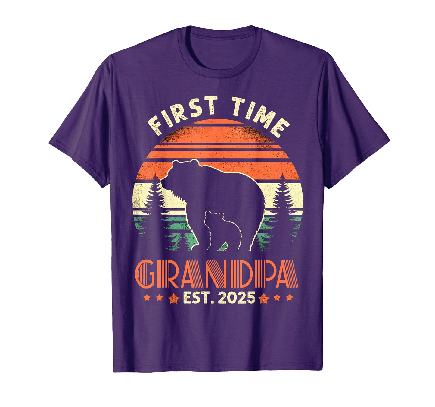 First Time Grandpa Est 2025 for New Dad Funny Fathers Day T-Shirt