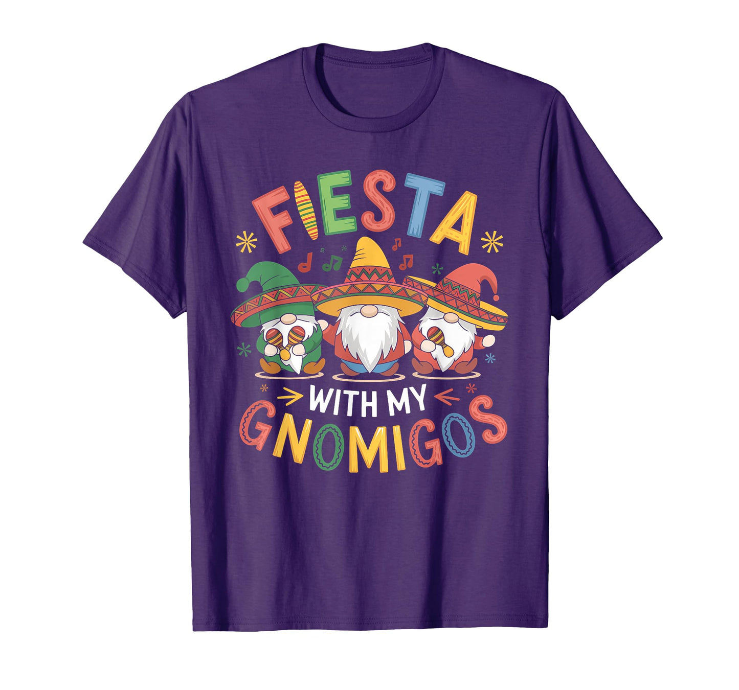 Fiesta With My Gnomigos Funny Cinco de Mayo Design T-Shirt