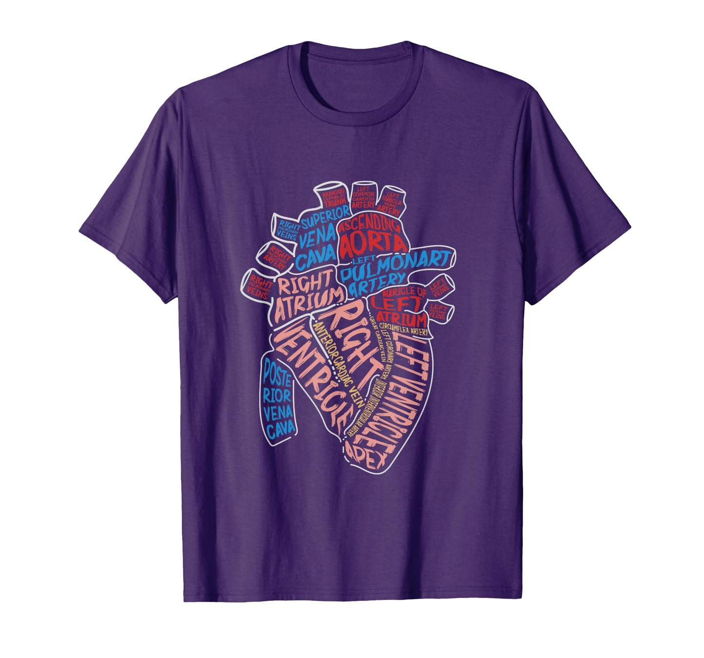 Anatomical Human Heart Cardiology Medical Cardiac Nurse T-Shirt