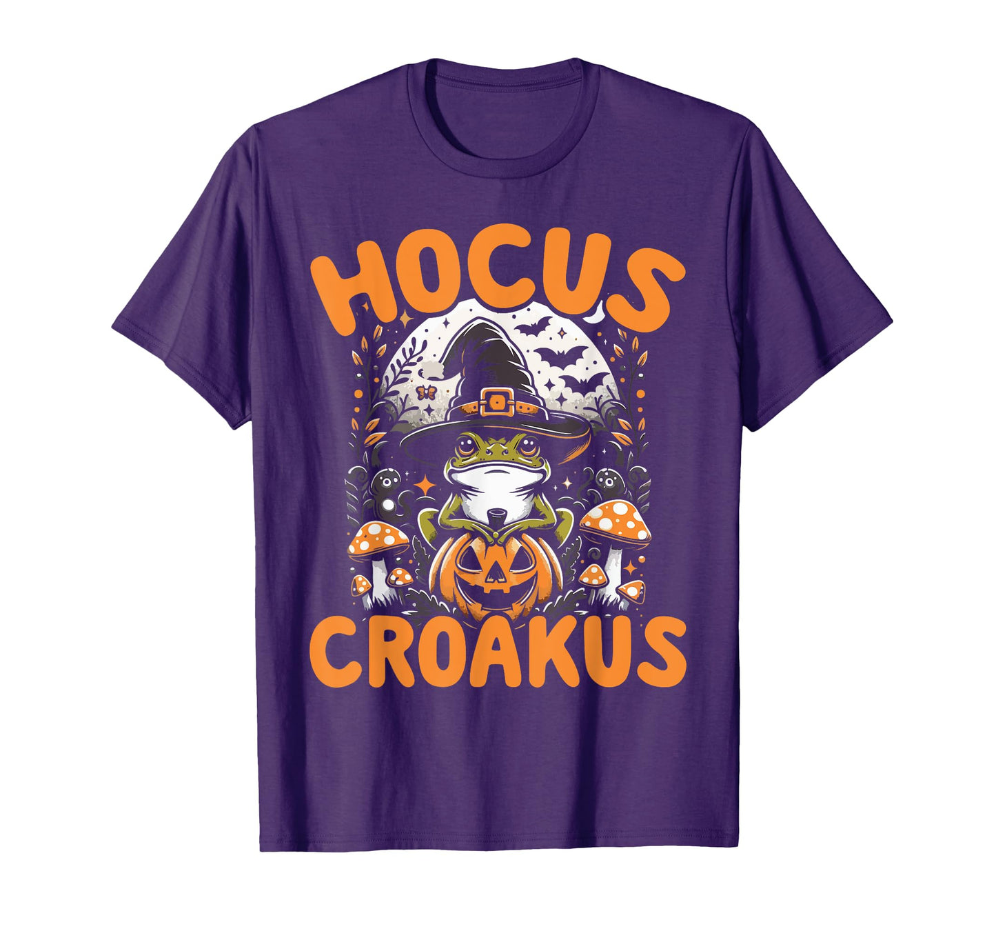 Halloween Frog Witch Pun Hocus Croakus Toad Lover Costume T-Shirt