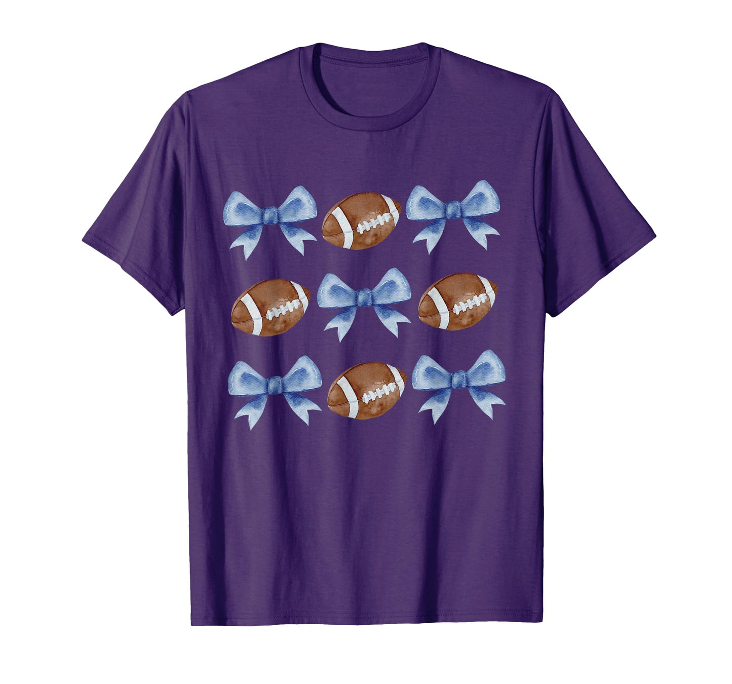 Coquette Football Bow Football Mom Game Day Women Girls Kids T-Shirt