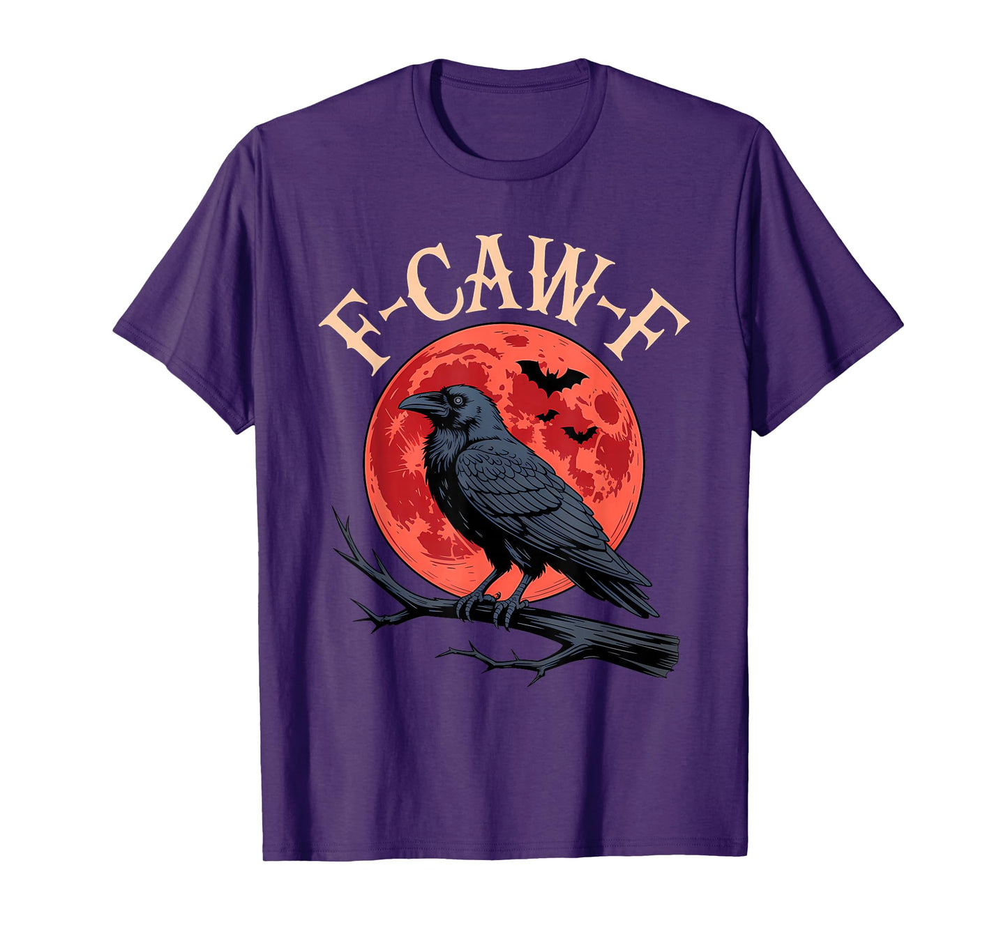 F-CAW-F Creepy Raven Crow Humor Gothic Moon T-Shirt