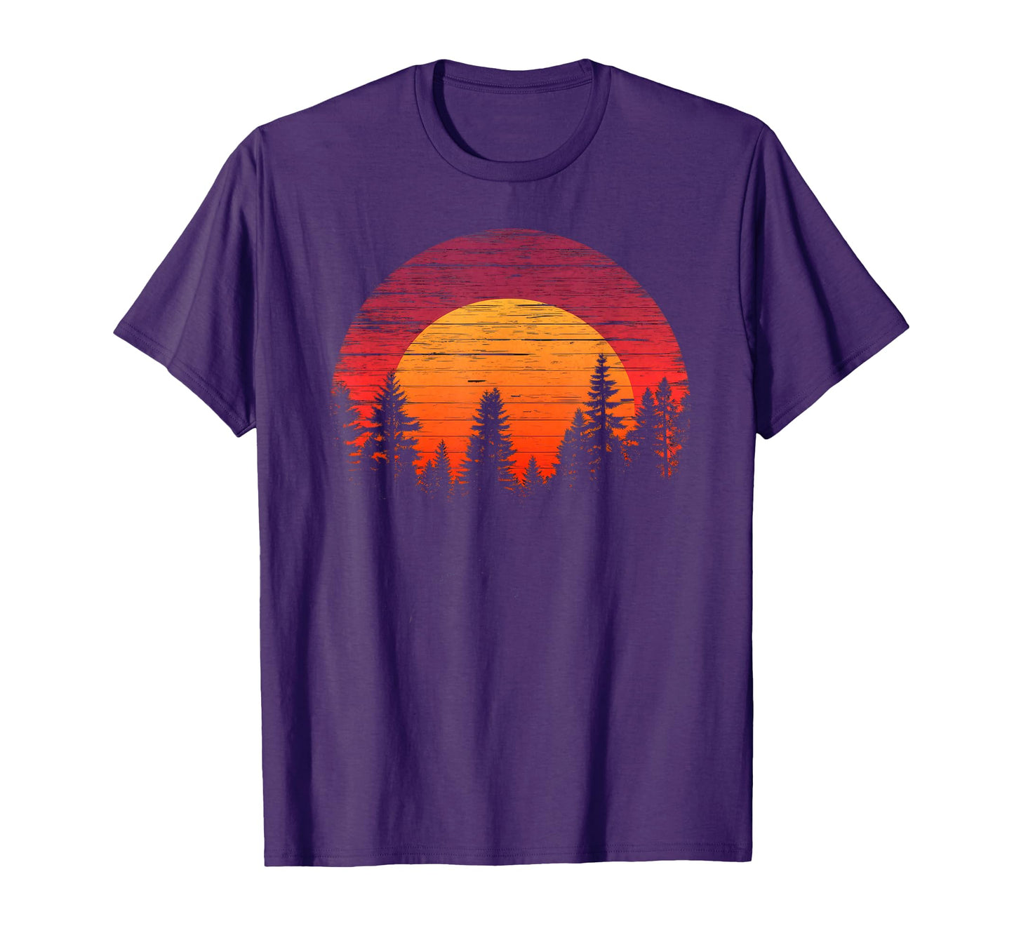 Retro Wilderness Bear Trees Reflection Outdoor Forest T-Shirt