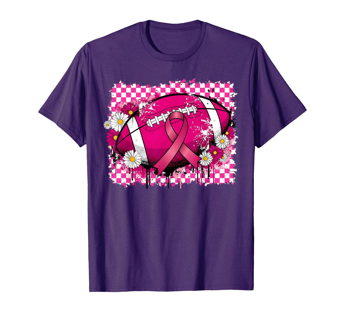 Football Pink Ribbon Breast Cancer Awareness Tackle Cancer T-Shirt