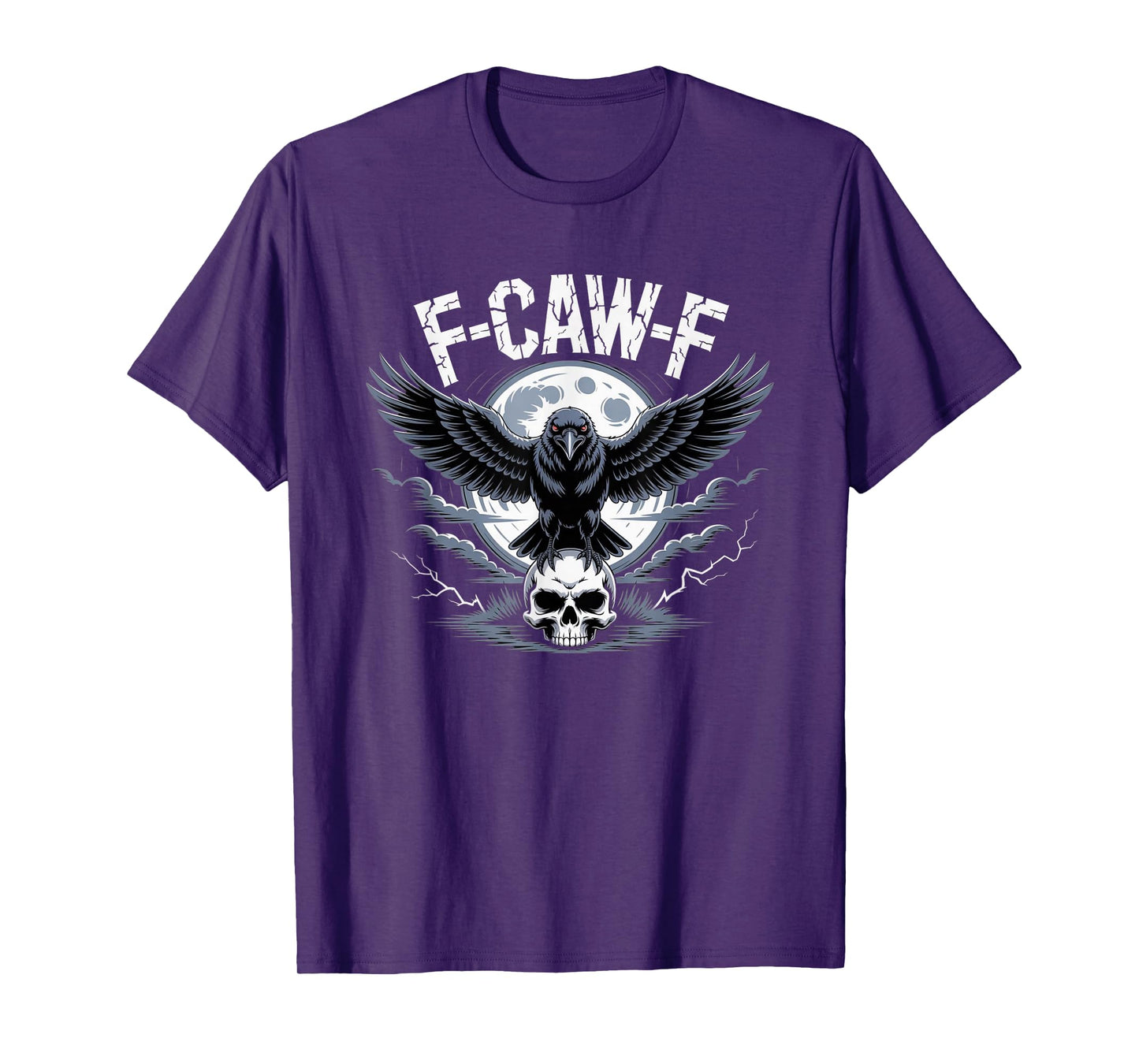 Black Crow, F-Caw-F Funny Black Bird Moon Gothic Adult Humor T-Shirt