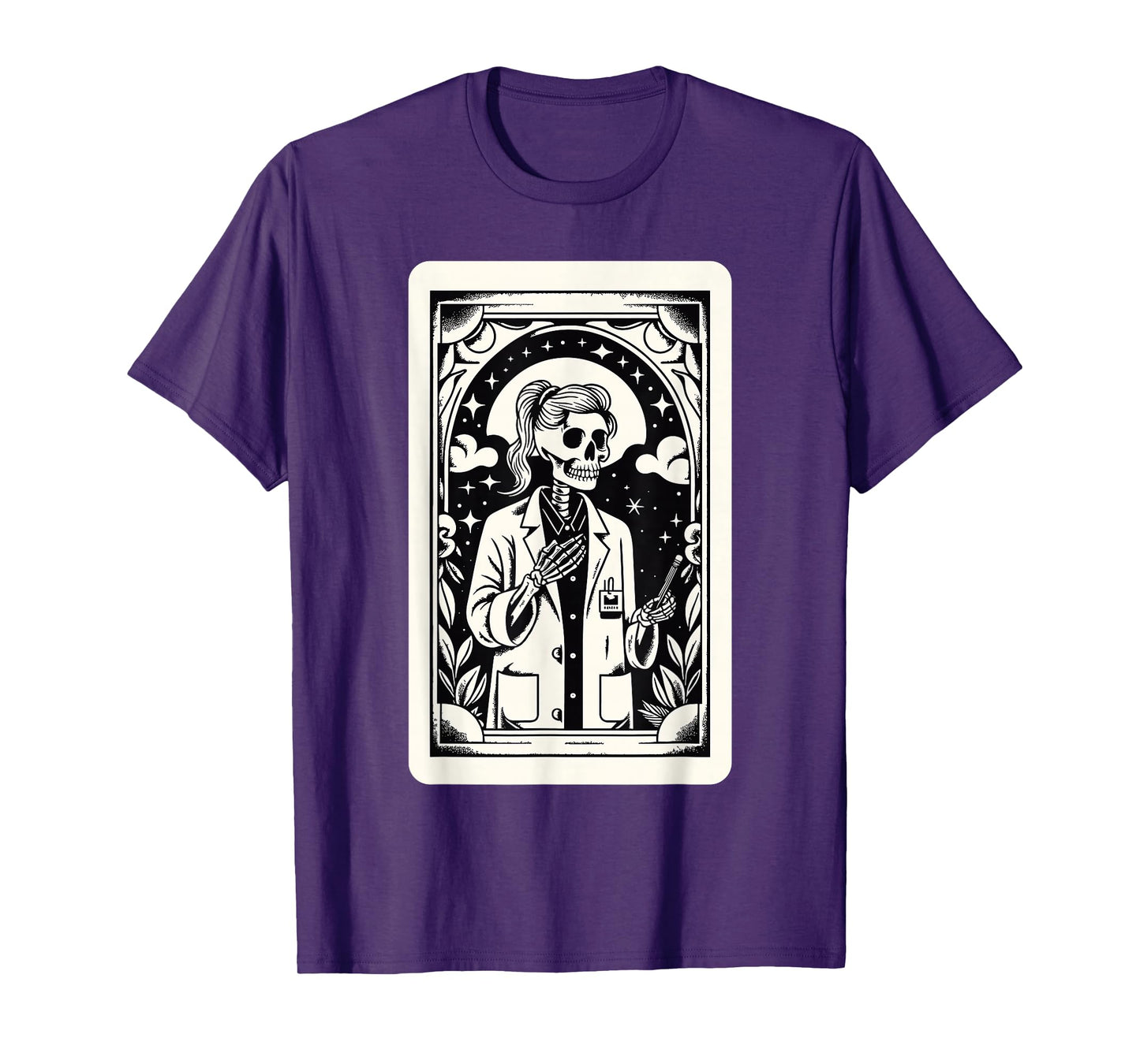 Skeleton Tarot Gothic Coffee Academia Teacher T-Shirt