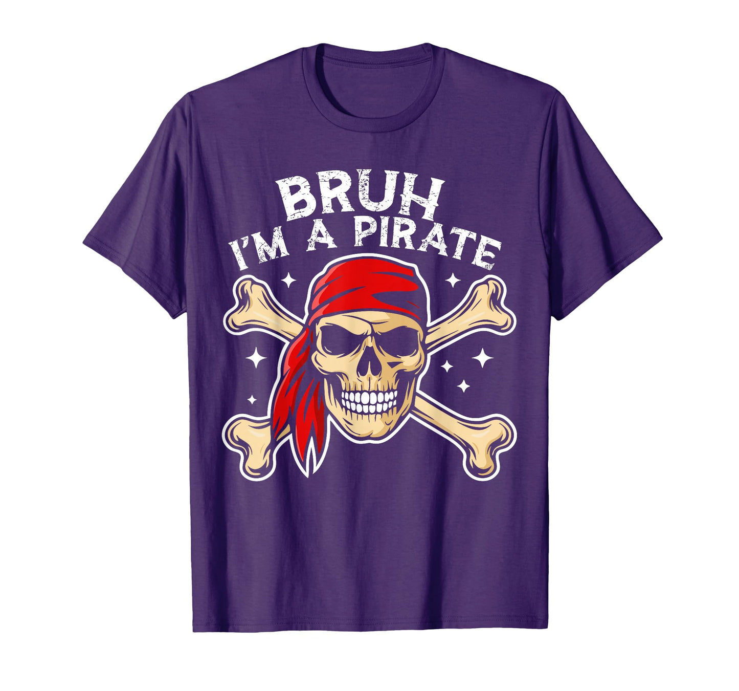 Bruh I'm A Pirate Skeleton Funny Halloween Costume Kids Boy T-Shirt