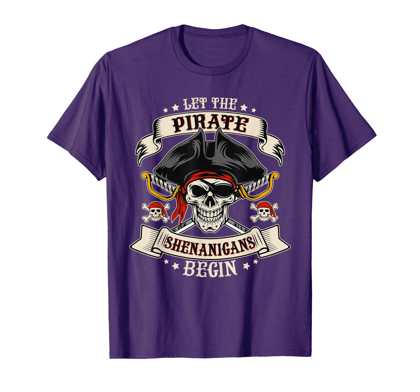 Let The Pirate Shenanigans Begin Skull Pirate Halloween Boys T-Shirt