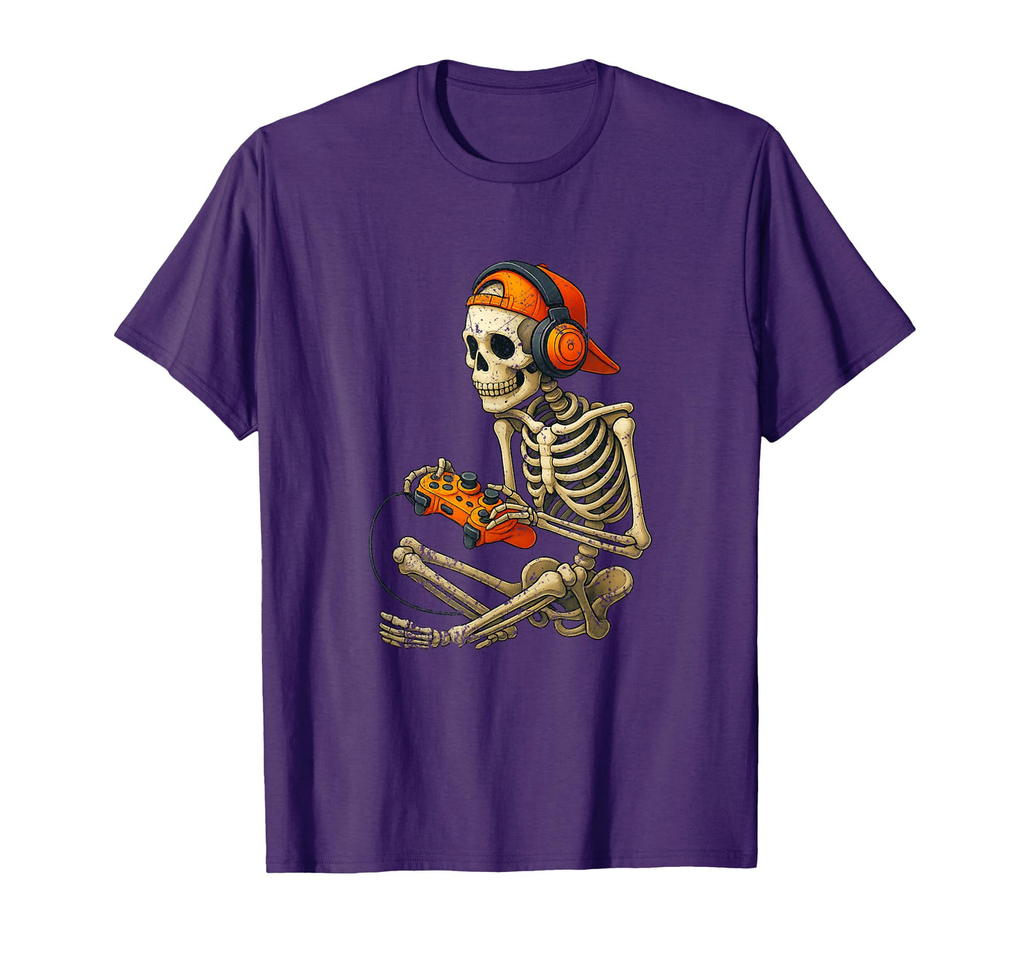 Cool Skeleton Gamer with Headphones and Controller T-Shirt