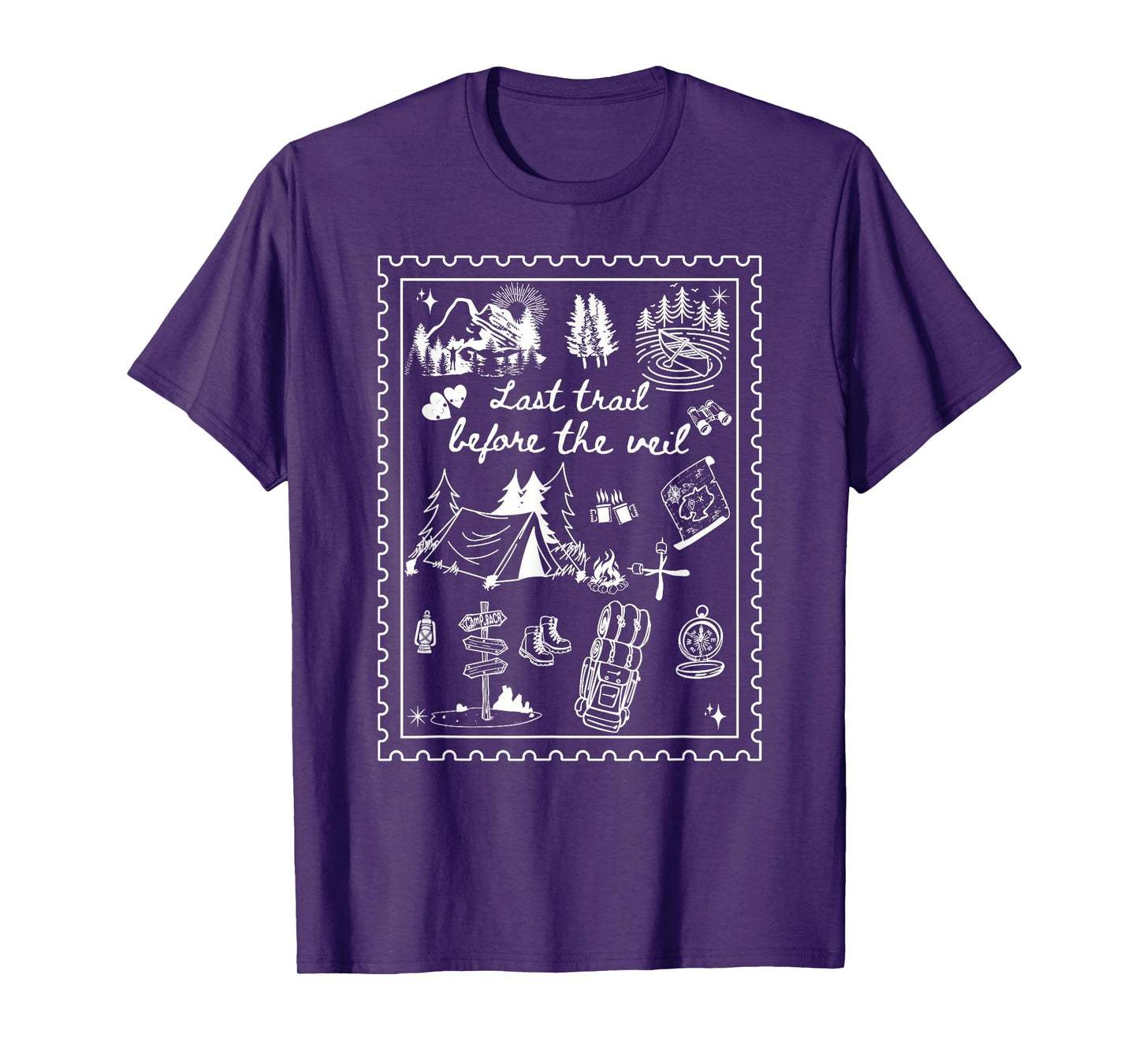 Last Trail Before The Veil Camp Bachelorette Party Matching T-Shirt