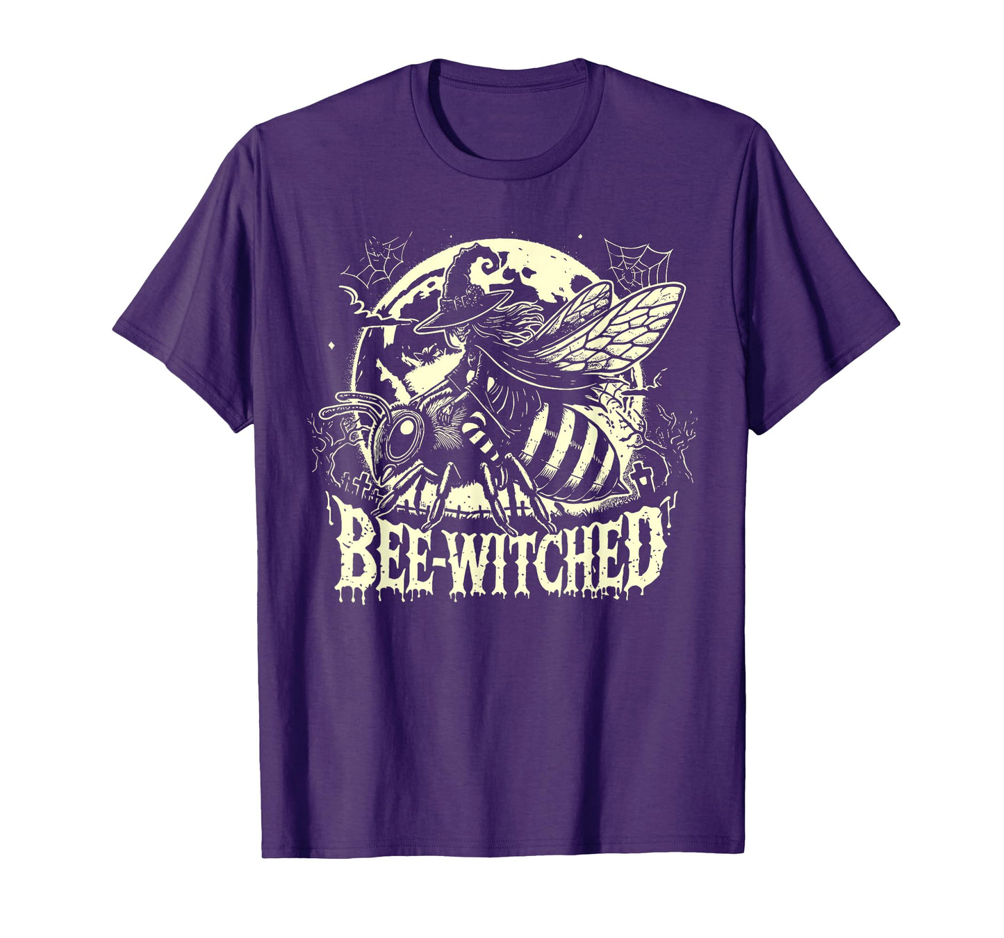 Bee Witched Halloween Skeleton Riding Beekeeper Spooky T-Shirt