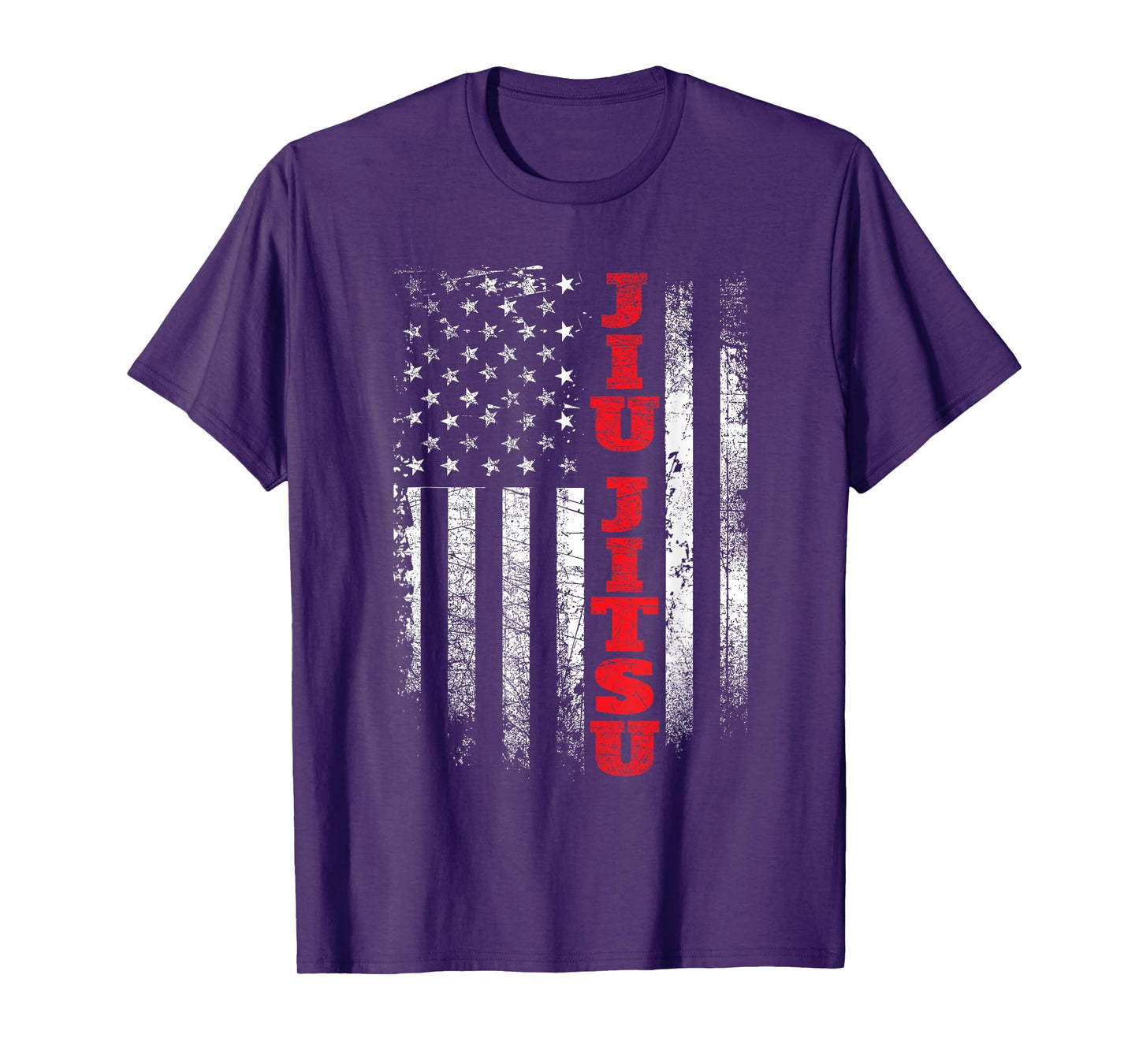 Jiu Jitsu - USA American Flag Martial Arts Ground Fighting T-Shirt
