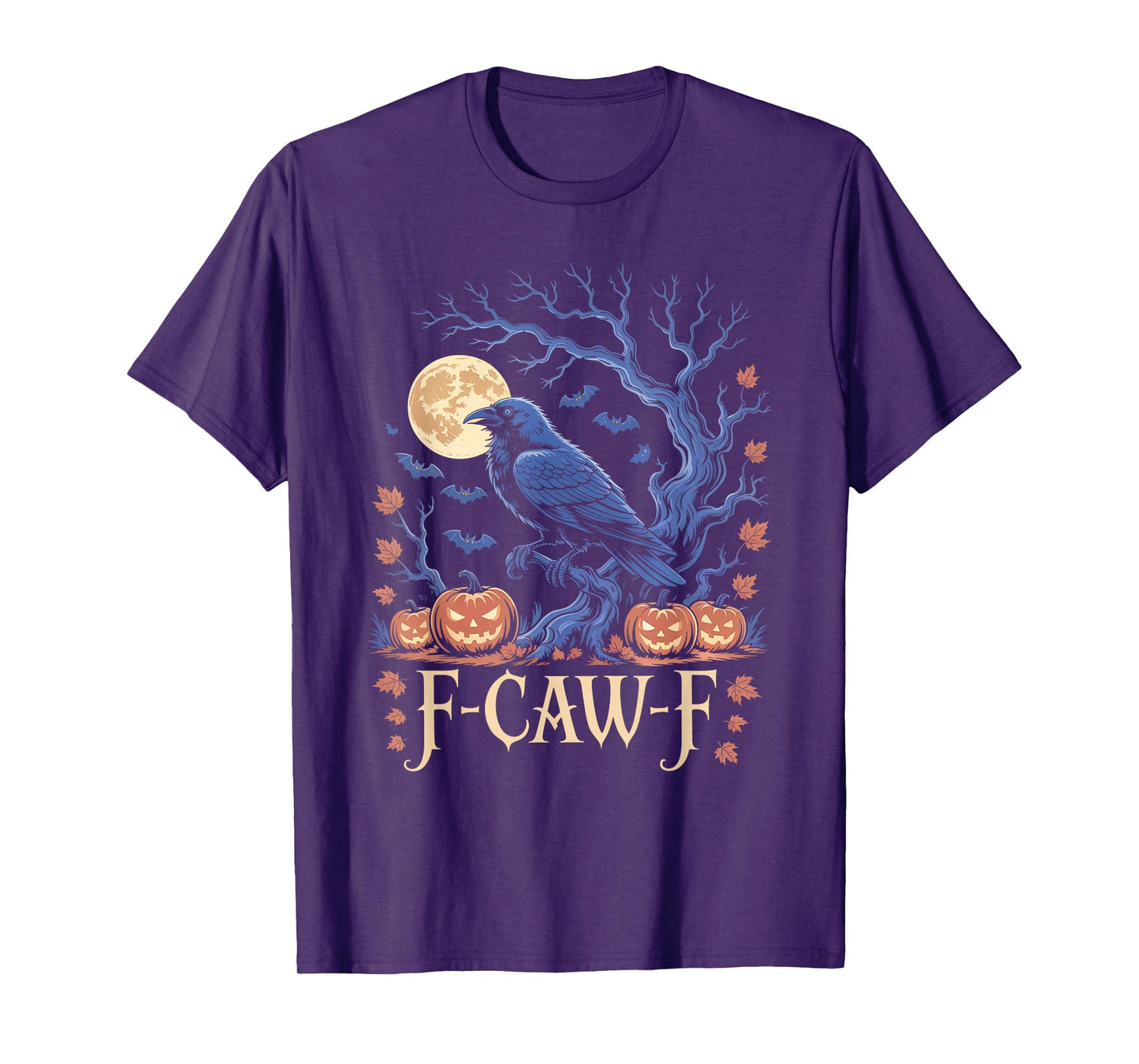 Black Crow, F-Caw-F Funny Black Bird Moon Gothic Adult Humor T-Shirt