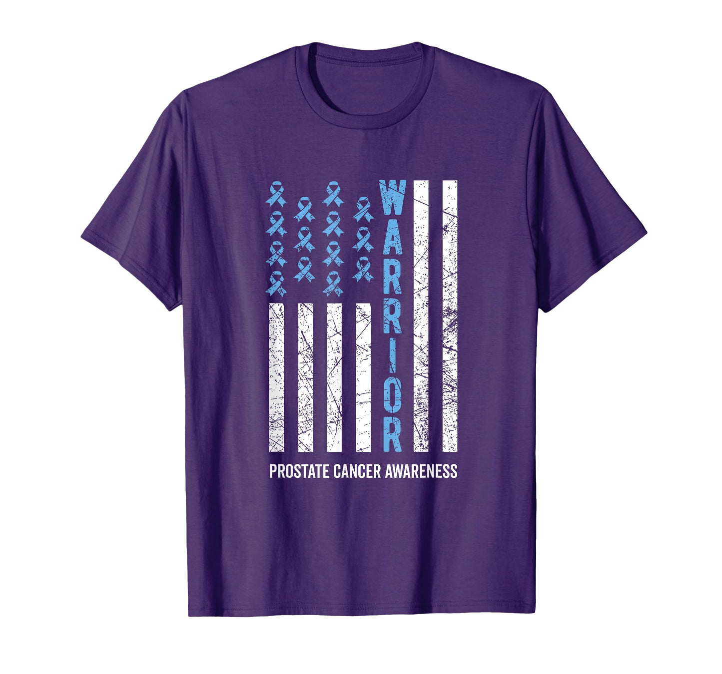 Warrior Light Blue Ribbon Prostate Cancer Awareness T-Shirt