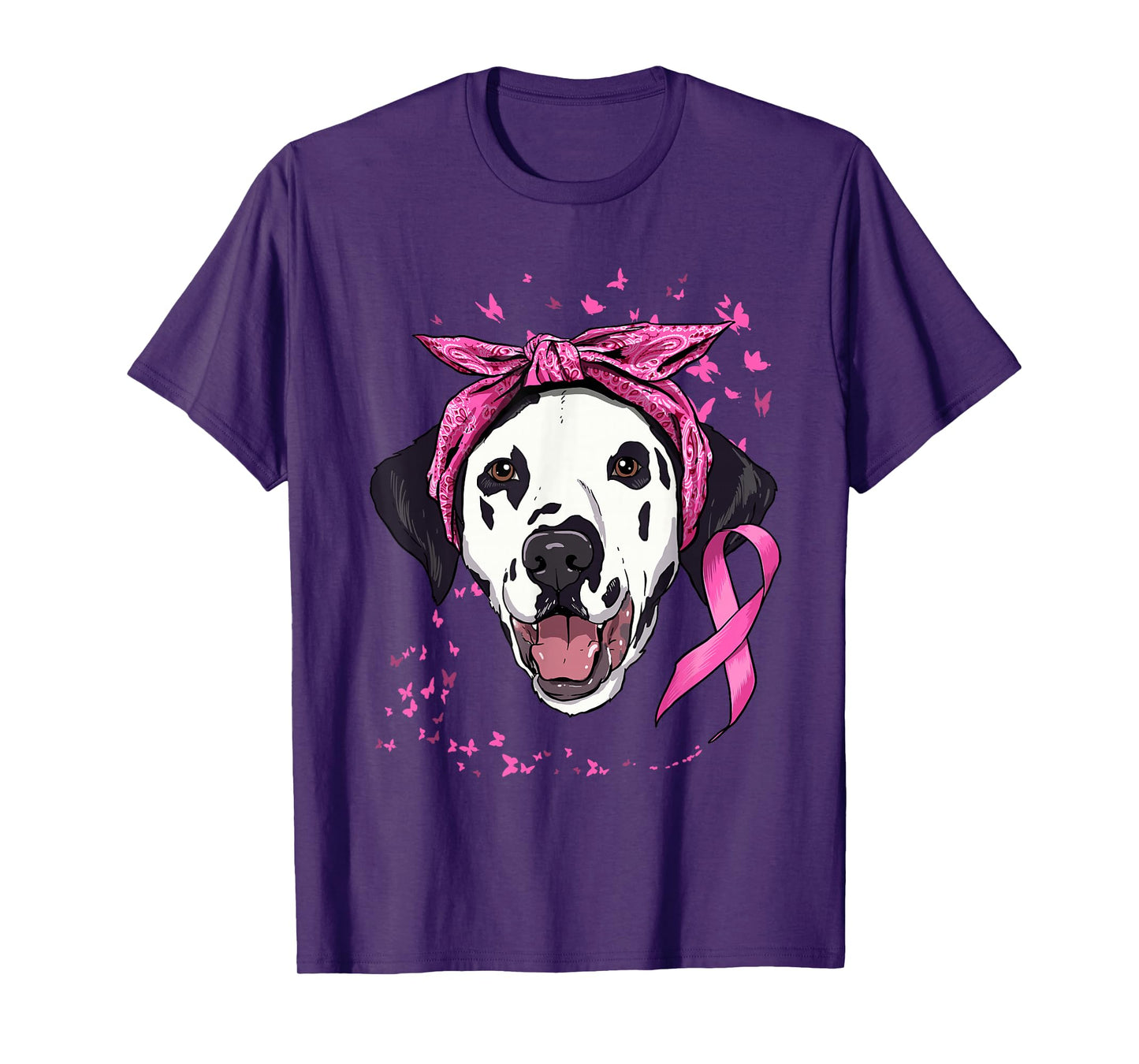 Dalmatian Pink Ribbon Breast Cancer Awareness Survivor T-Shirt