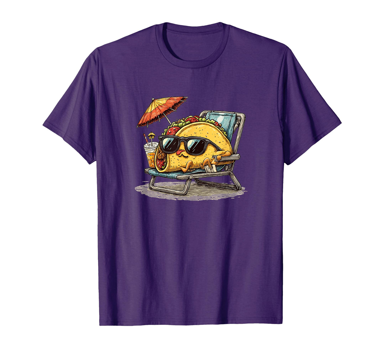 Beach Taco Sunbath Costume for Beard and Sunglasses Lovers T-Shirt