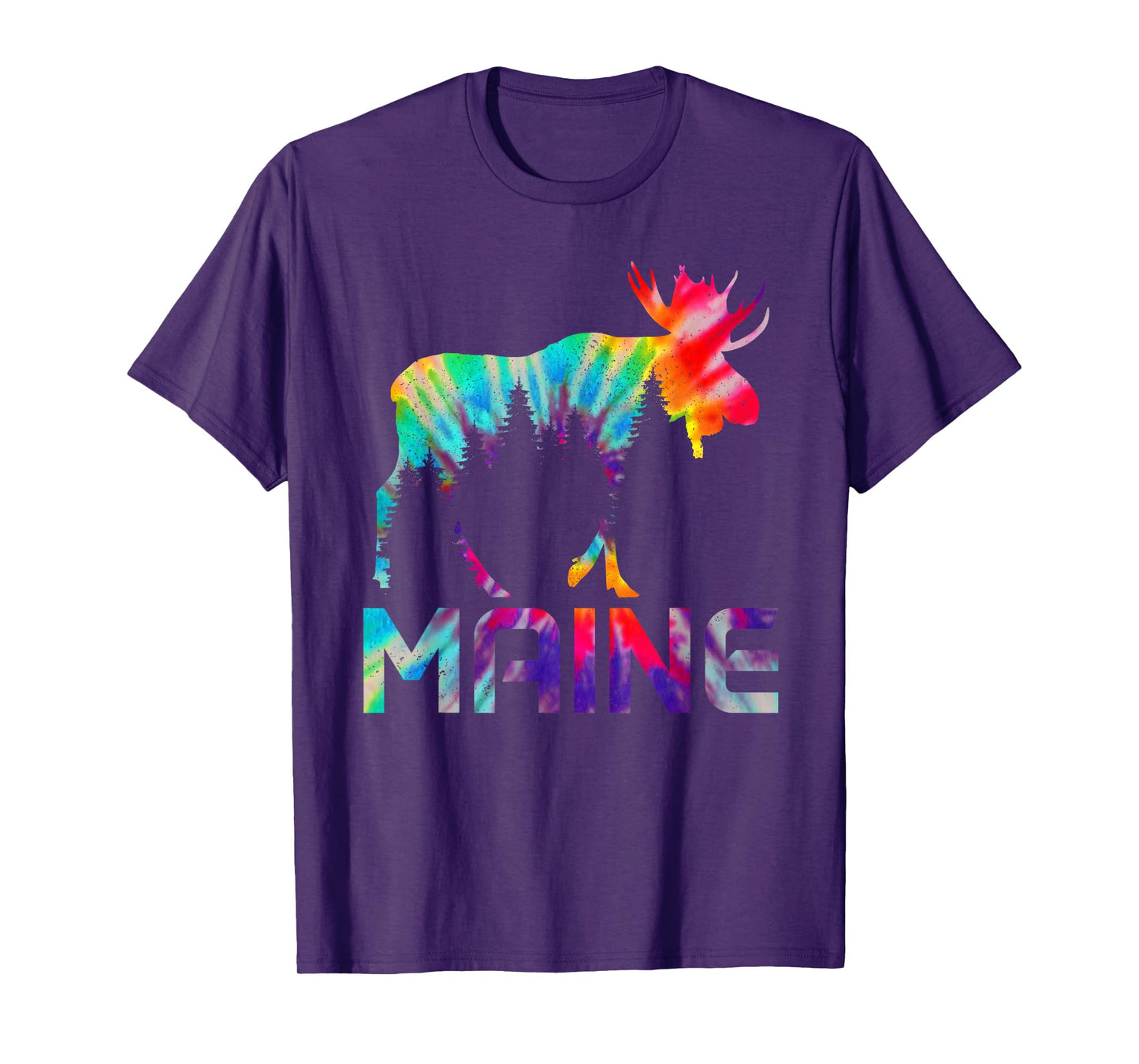 Maine Vintage Tie Dye Souvenir Elk T-Shirt