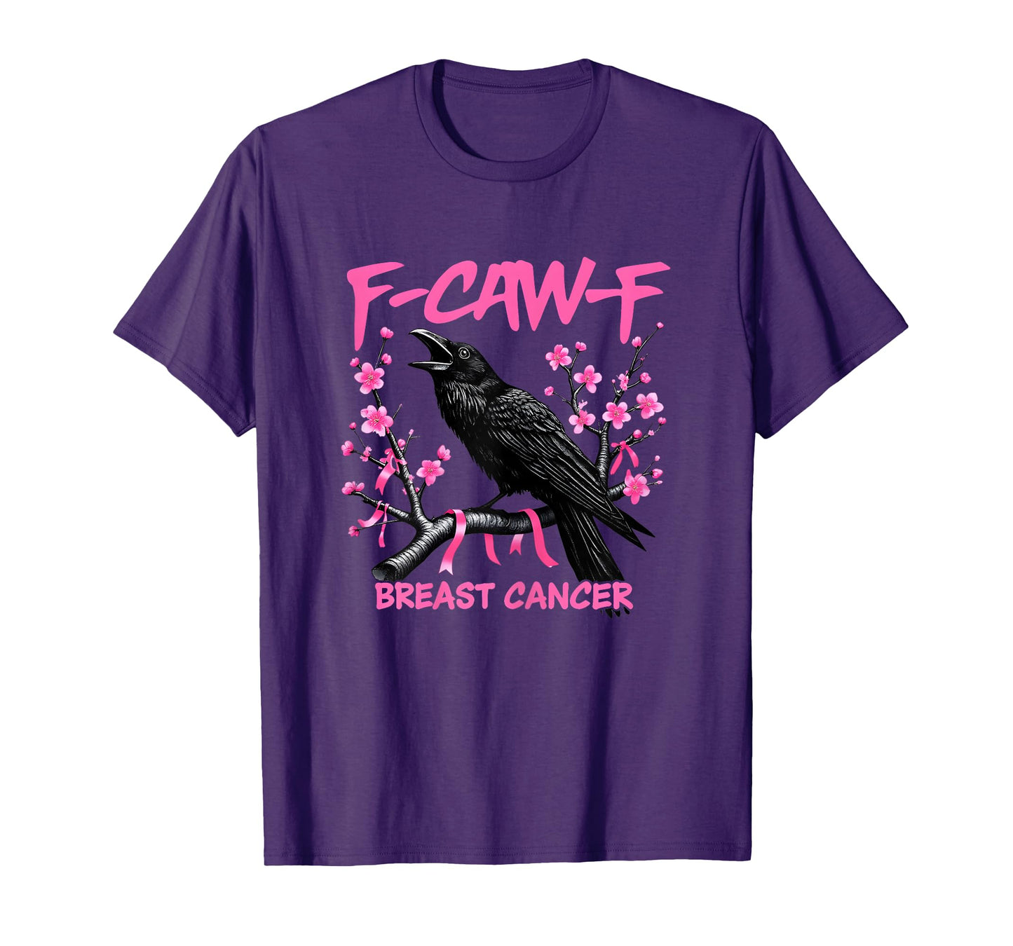 Breast Cancer Awareness with F CAW F Funny Breast Cancer Quo T-Shirt