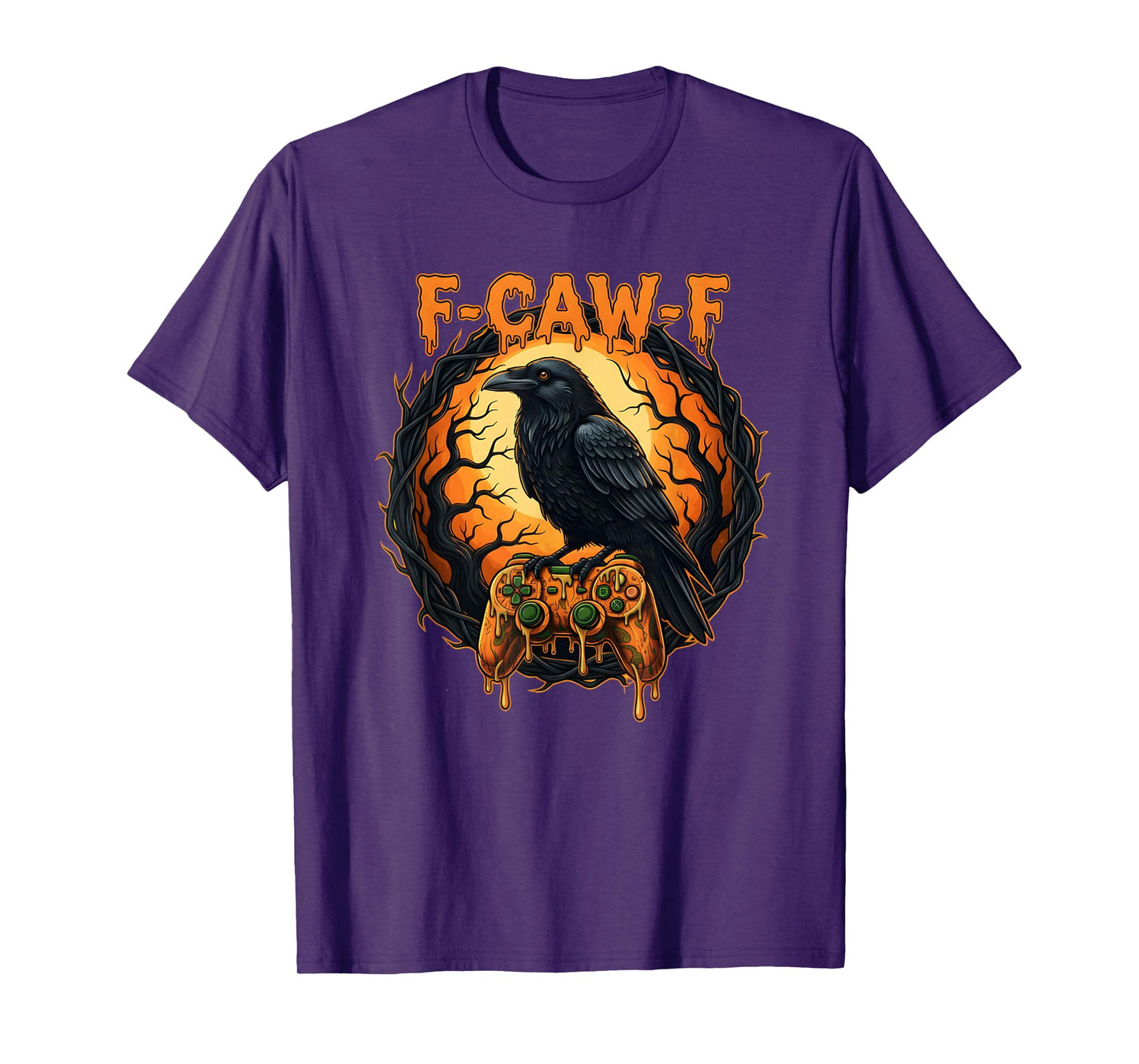 F-CAW-F Raven Crow Gaming Funny Halloween Design T-Shirt