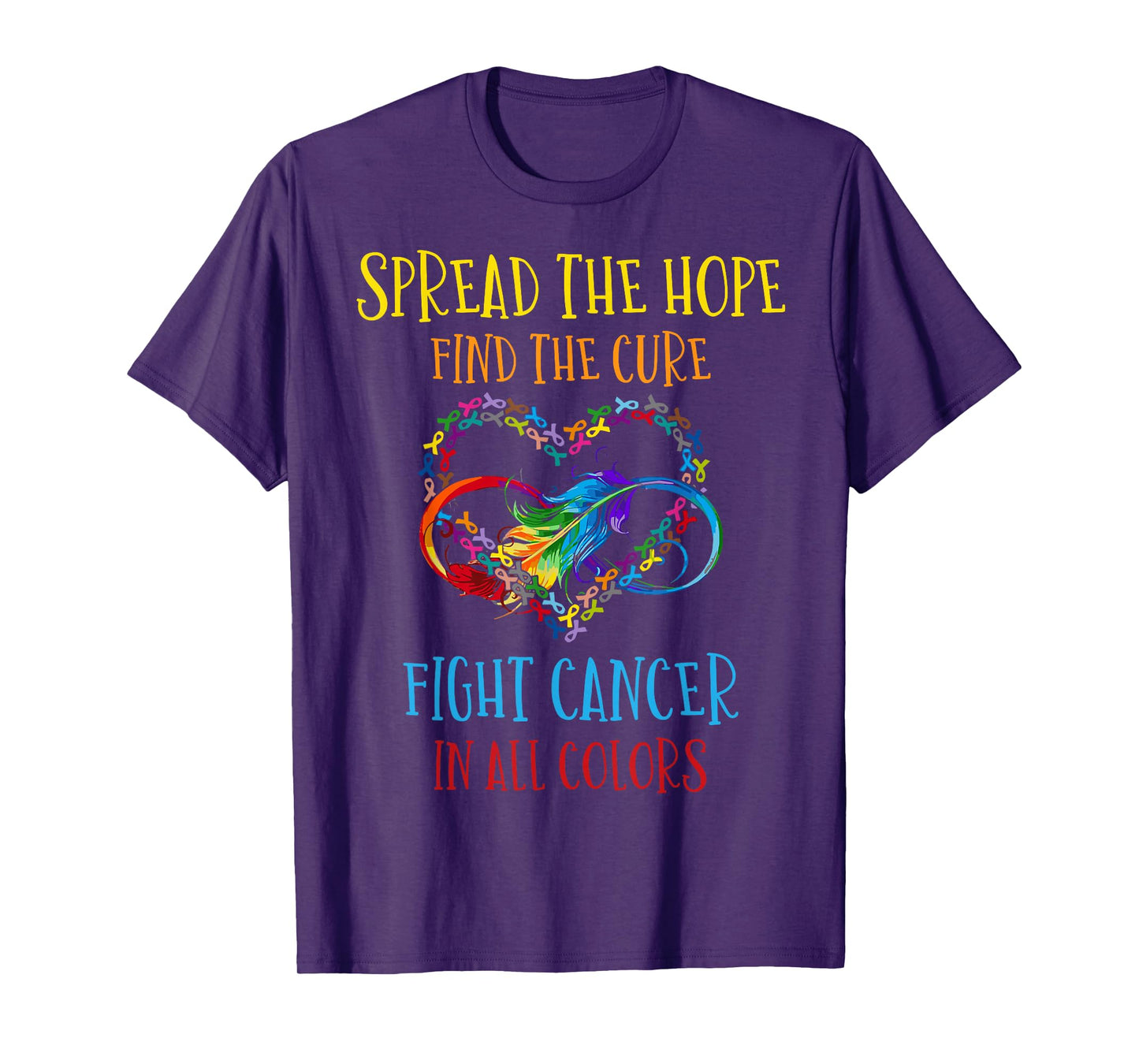 Fight Cancer In All And Every Color - Ribbons Flower Heart T-Shirt