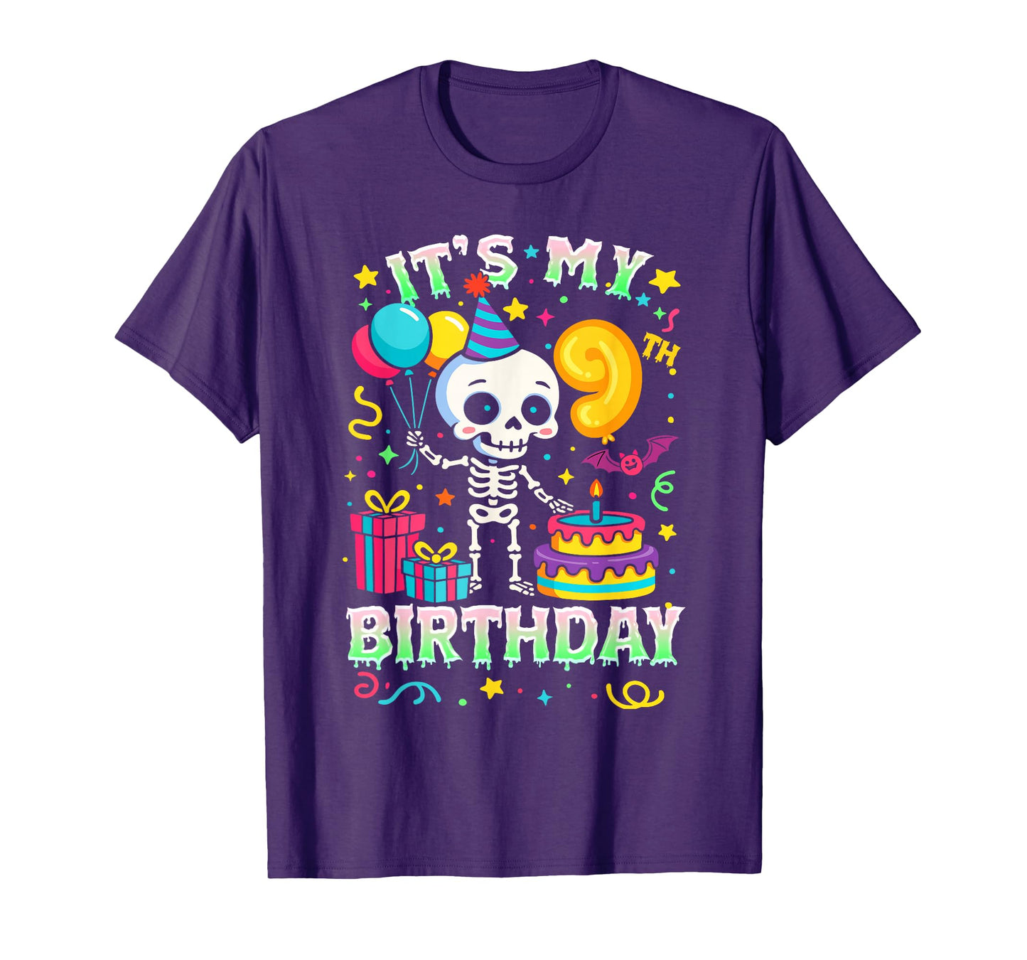 It's My 9th Birthday Skeleton Halloween T-Shirt