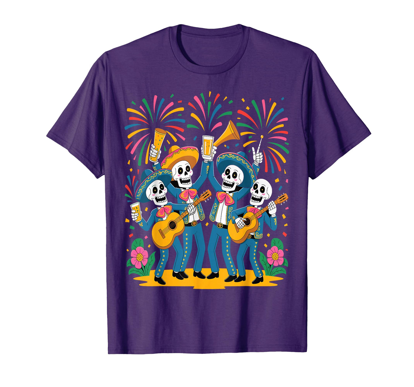 Skeletons Dancing Mexican Day of The Dead Dia de Muertos T-Shirt